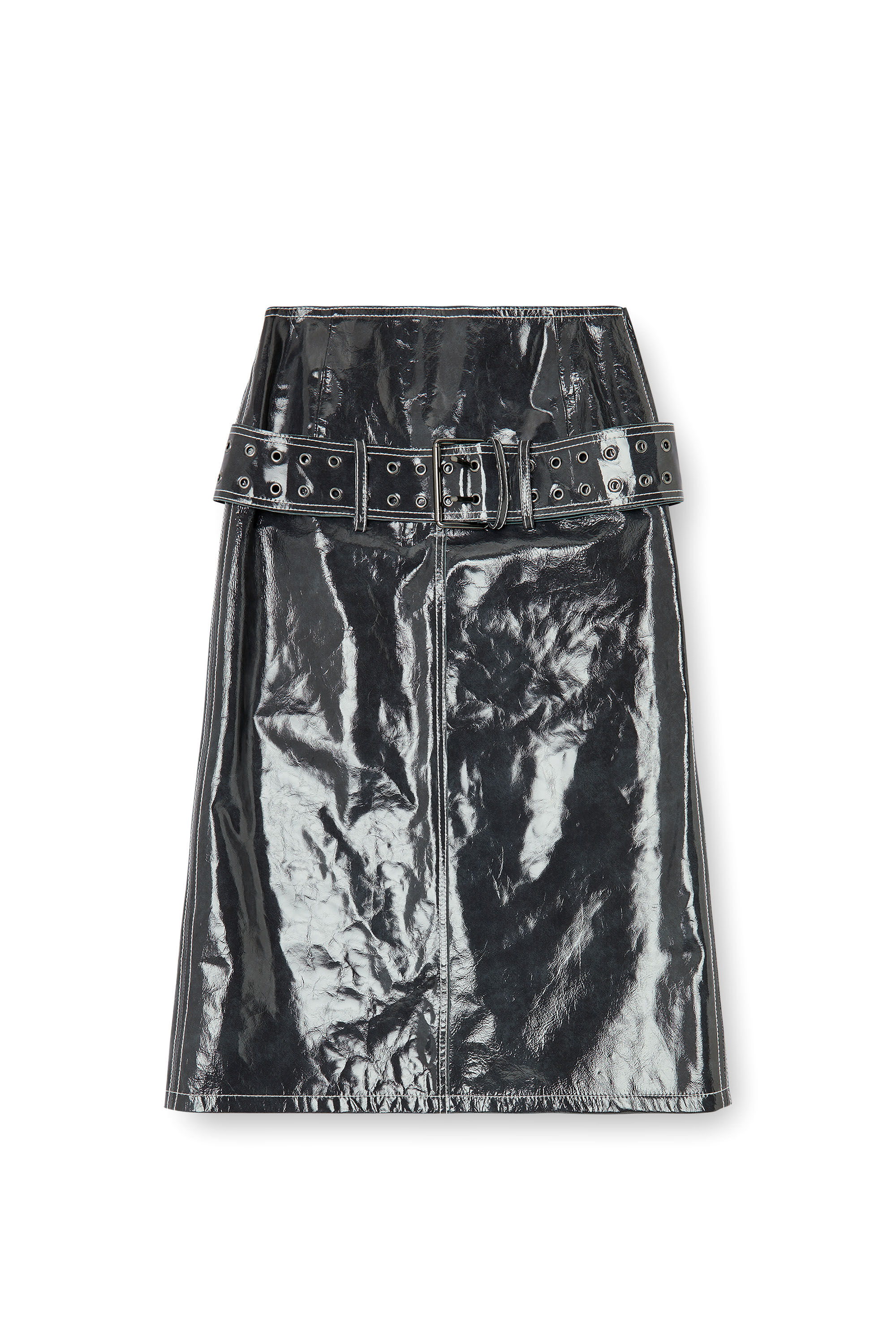 L-ASCAR レザースカート｜グレー｜ウィメンズ｜DIESEL
