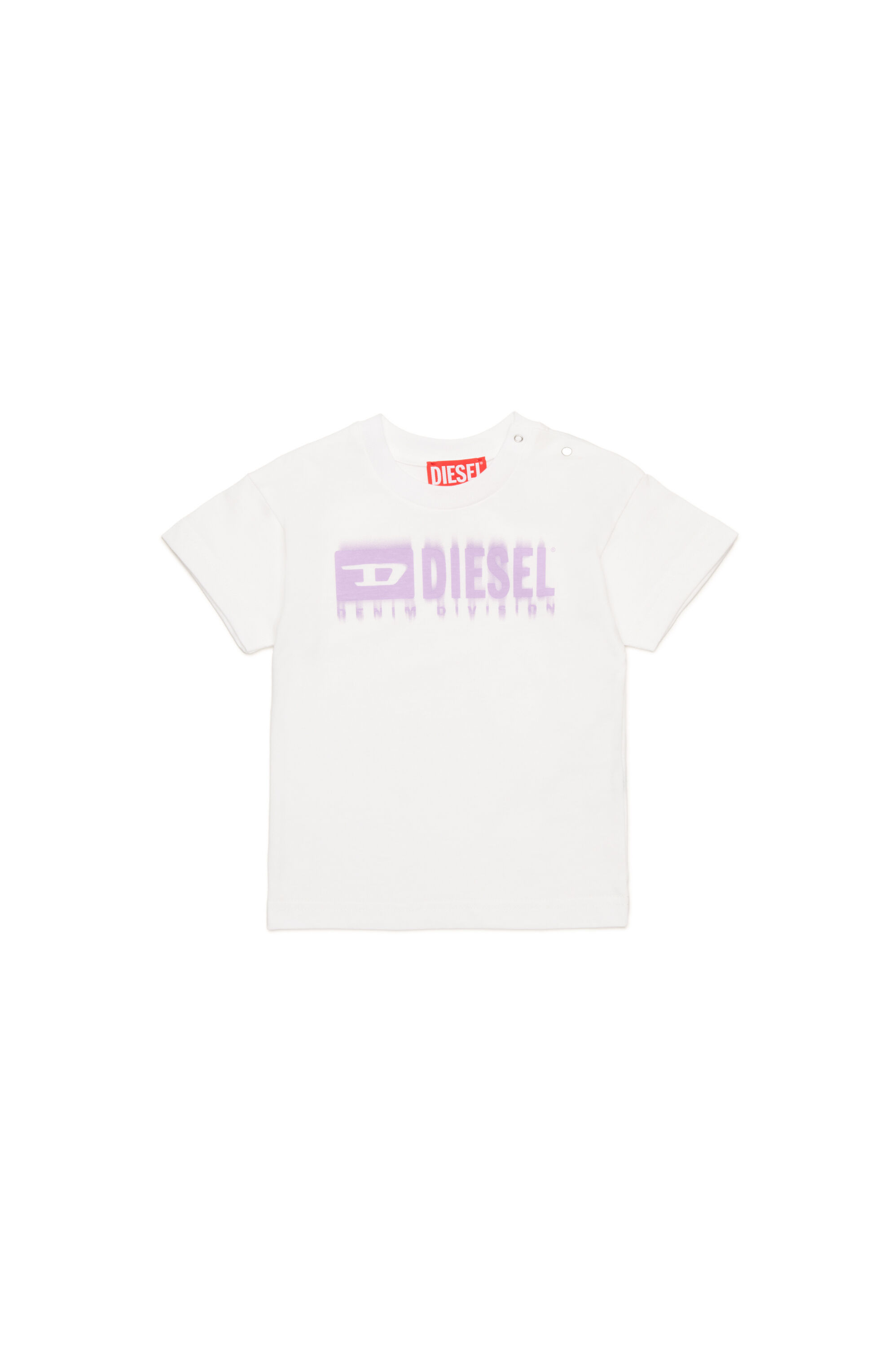 Diesel - TDIEGORL6MAB, Unisex's T-shirt with smudged logo in ホワイト - 1