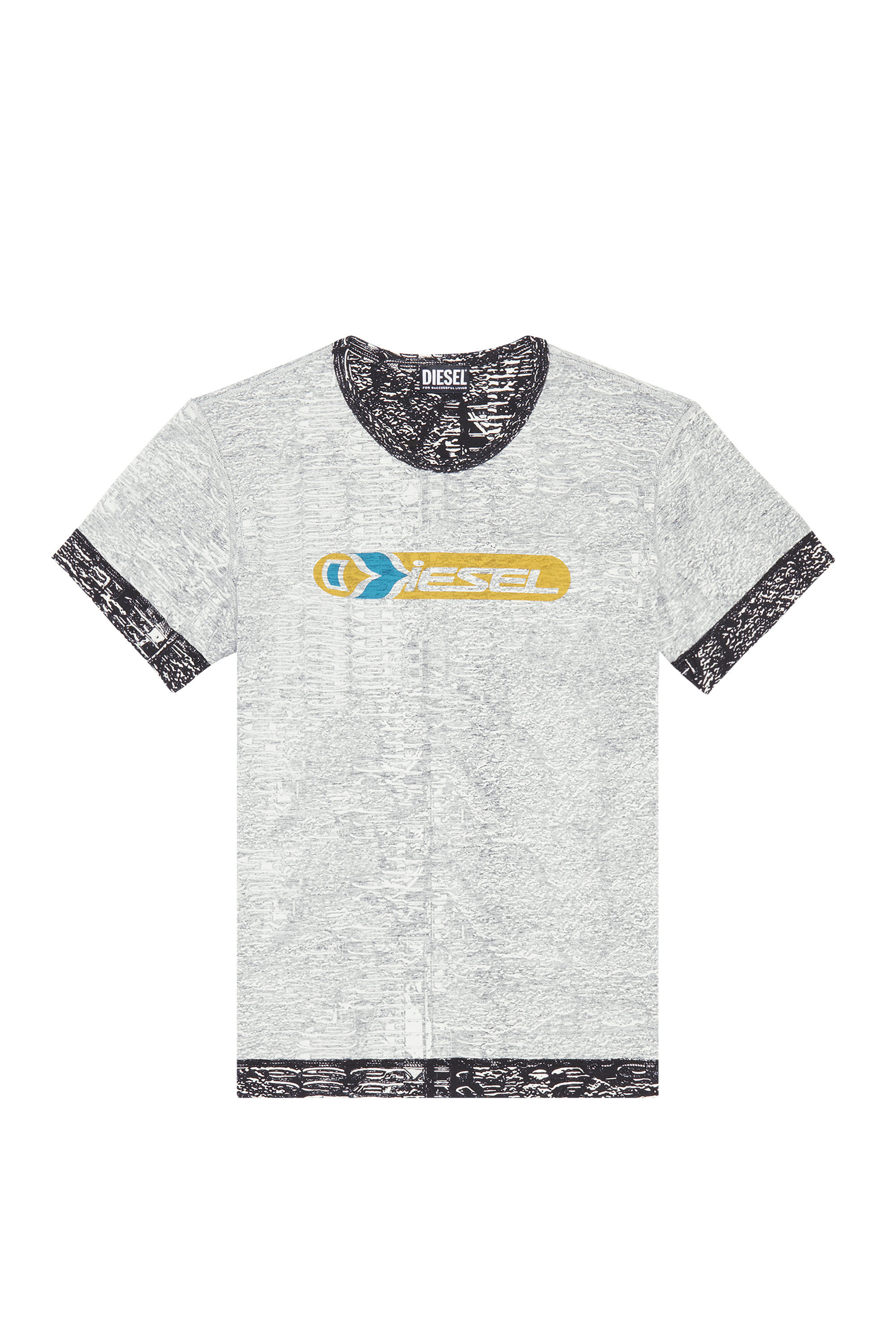 Diesel - T-INYSIDE, Male's Tシャツ 半そで オールオーバープリント in グレー - 2