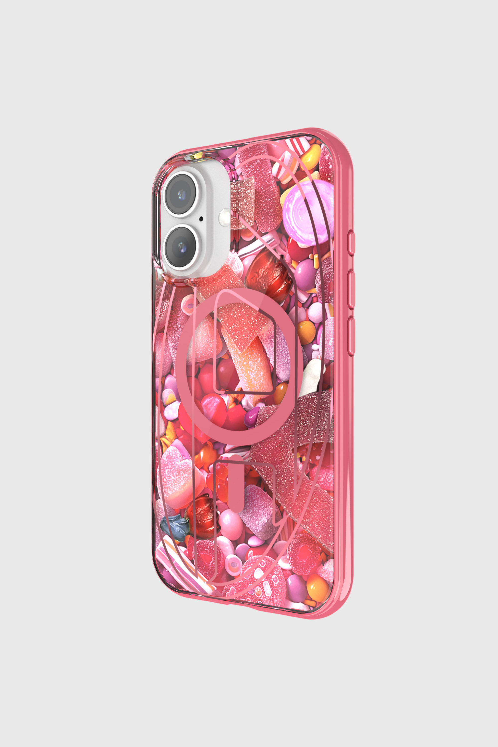 Diesel - 60249 AOP CASE, Unisex's Oval D Case with Magsafe iPhone 16 in ピンク / ホワイト - 3