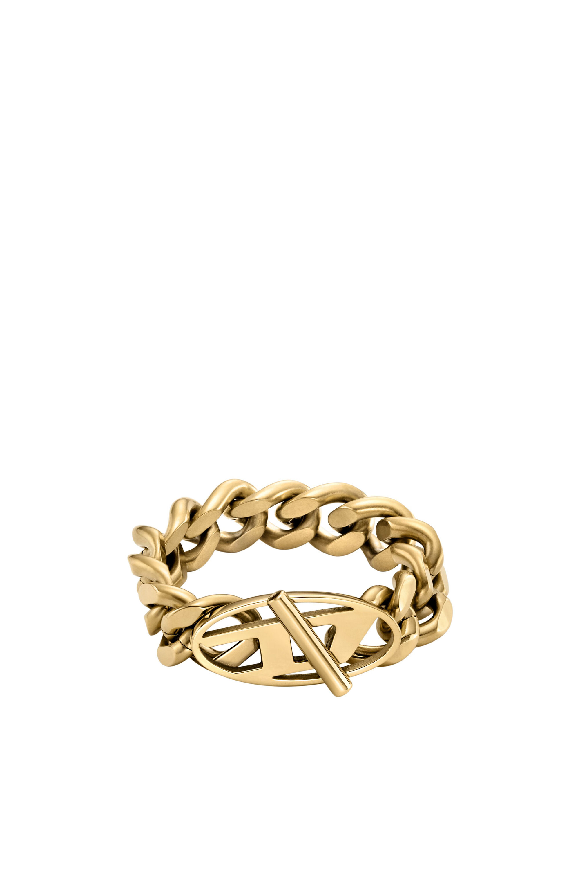 Diesel Gold Stainless Steel D Logo Ring