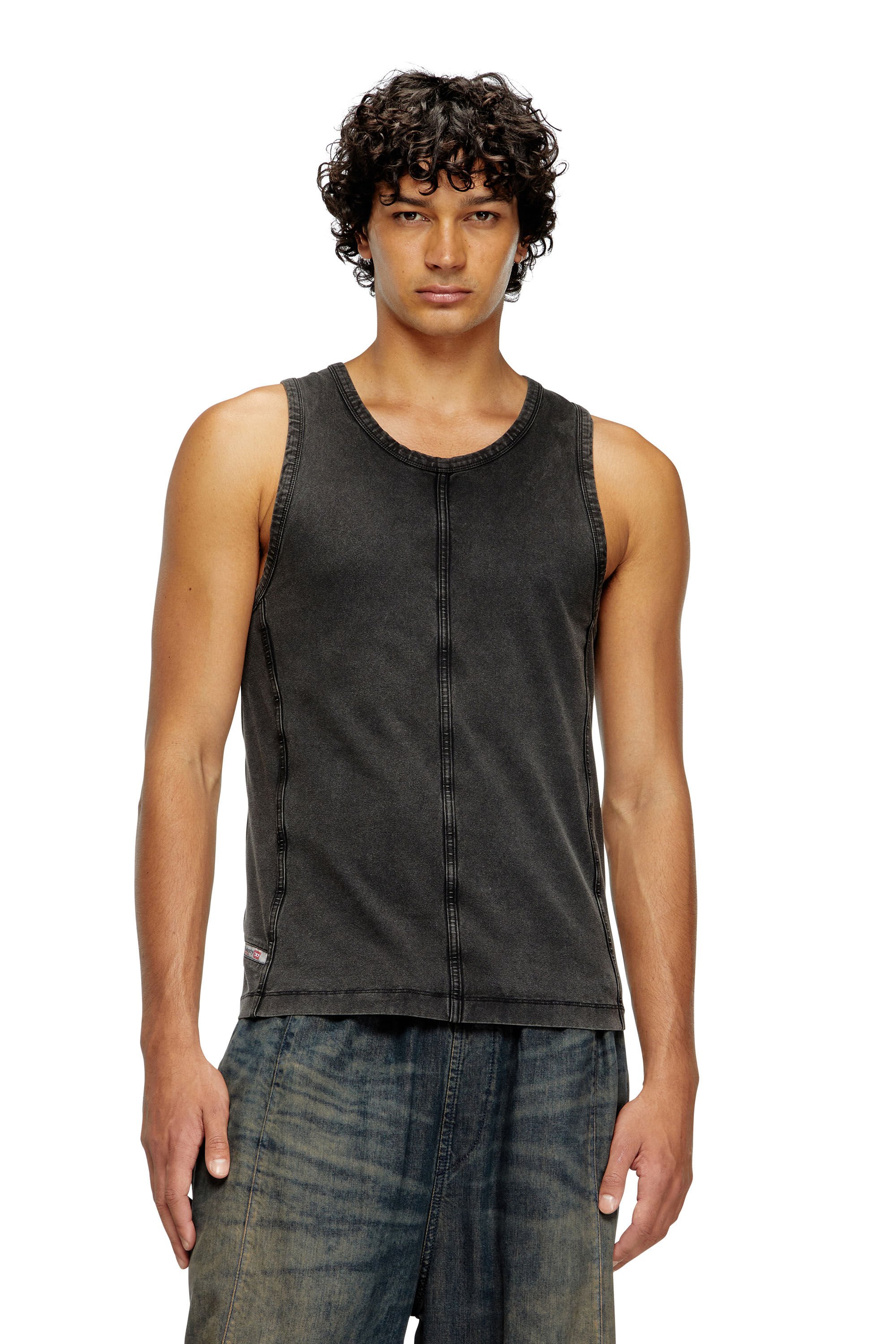 Diesel - T-MELY-SL, Male's Tank top in denim-look jersey in null - 3