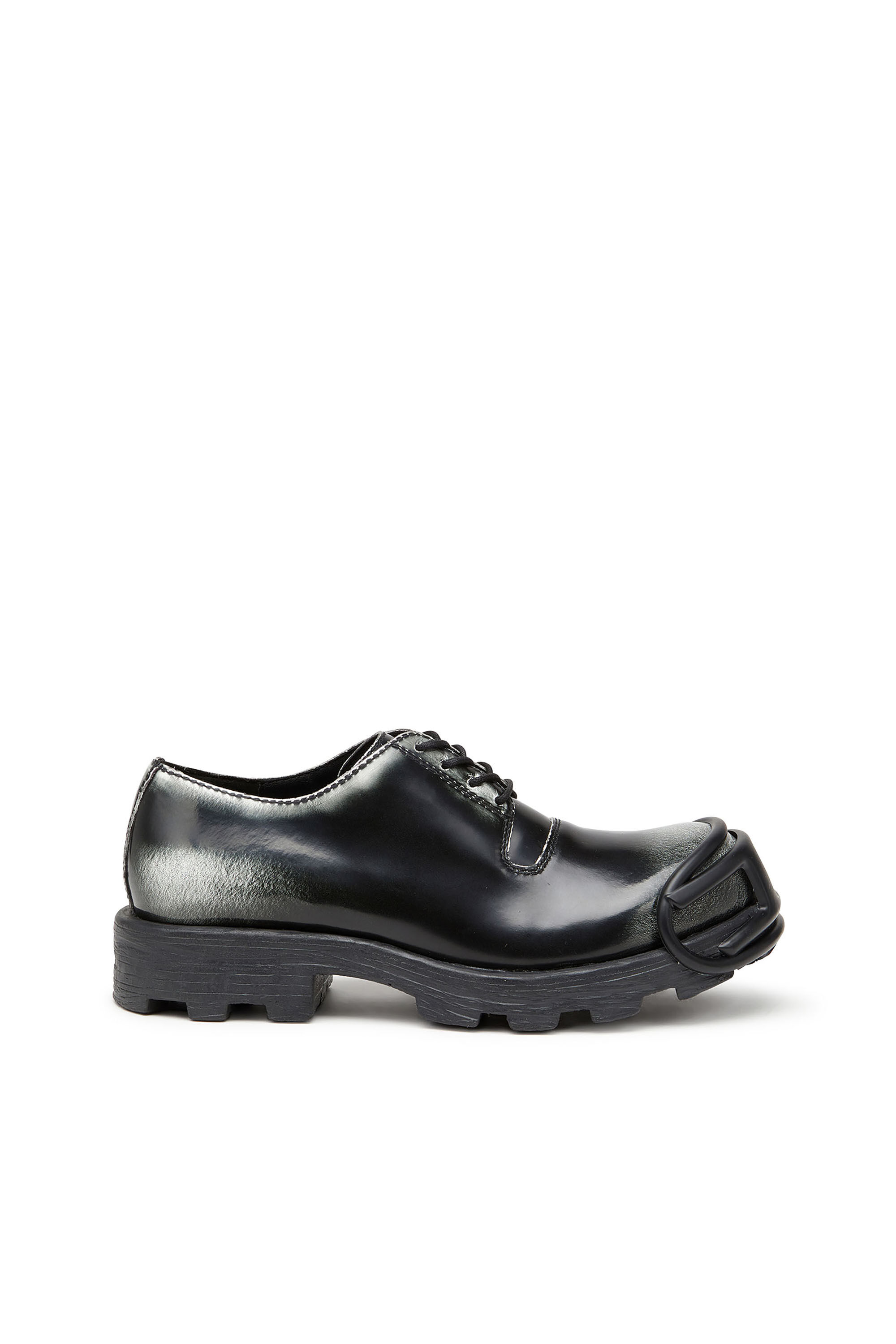 Diesel - D-HAMMER SO D, Male's D-Hammer-Derby shoes in shiny two-tone leather in ブラック/ホワイト - 1