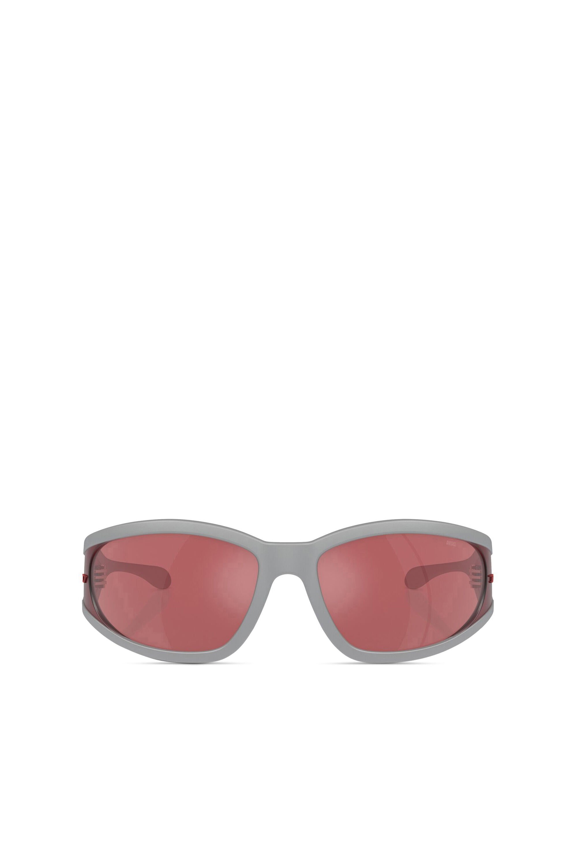 Diesel - 0DL3002, Unisex's Rectangular sunglasses in acetate in グレー/レッド - 1