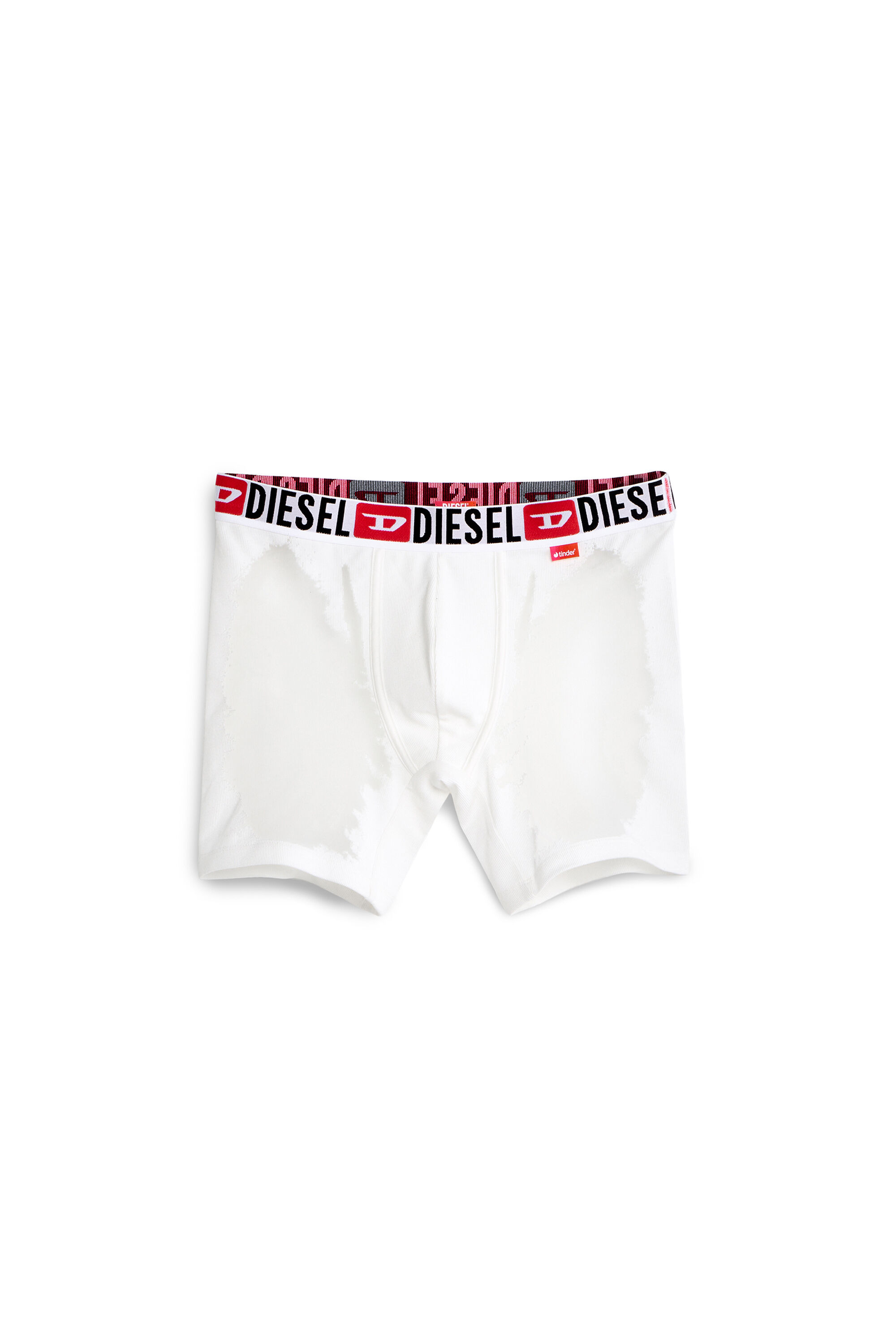 Diesel - PR-MAX-D-CORE, Male's Boxer briefs with sheer devor&eacute; effect in ホワイト - 1