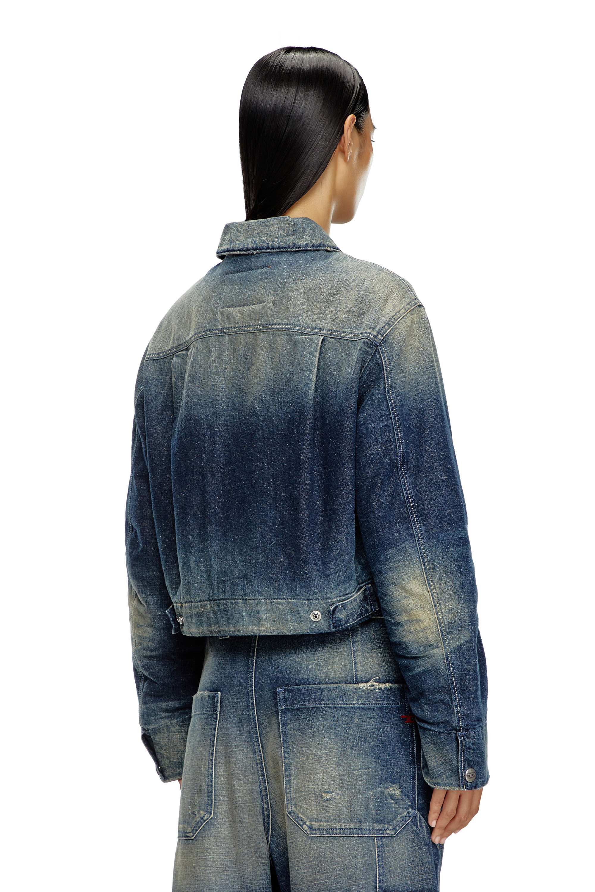 Diesel - DE-NOVA, Female's Padded jacket in utility-style denim in ダークブルー - 5