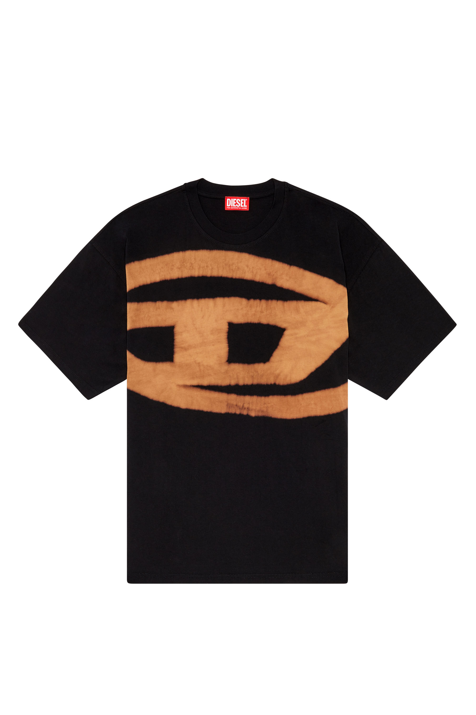 Diesel メンズ Tシャツ T-BOXT-BLEACH ブリーチ オーバルD ロゴ ヘビー