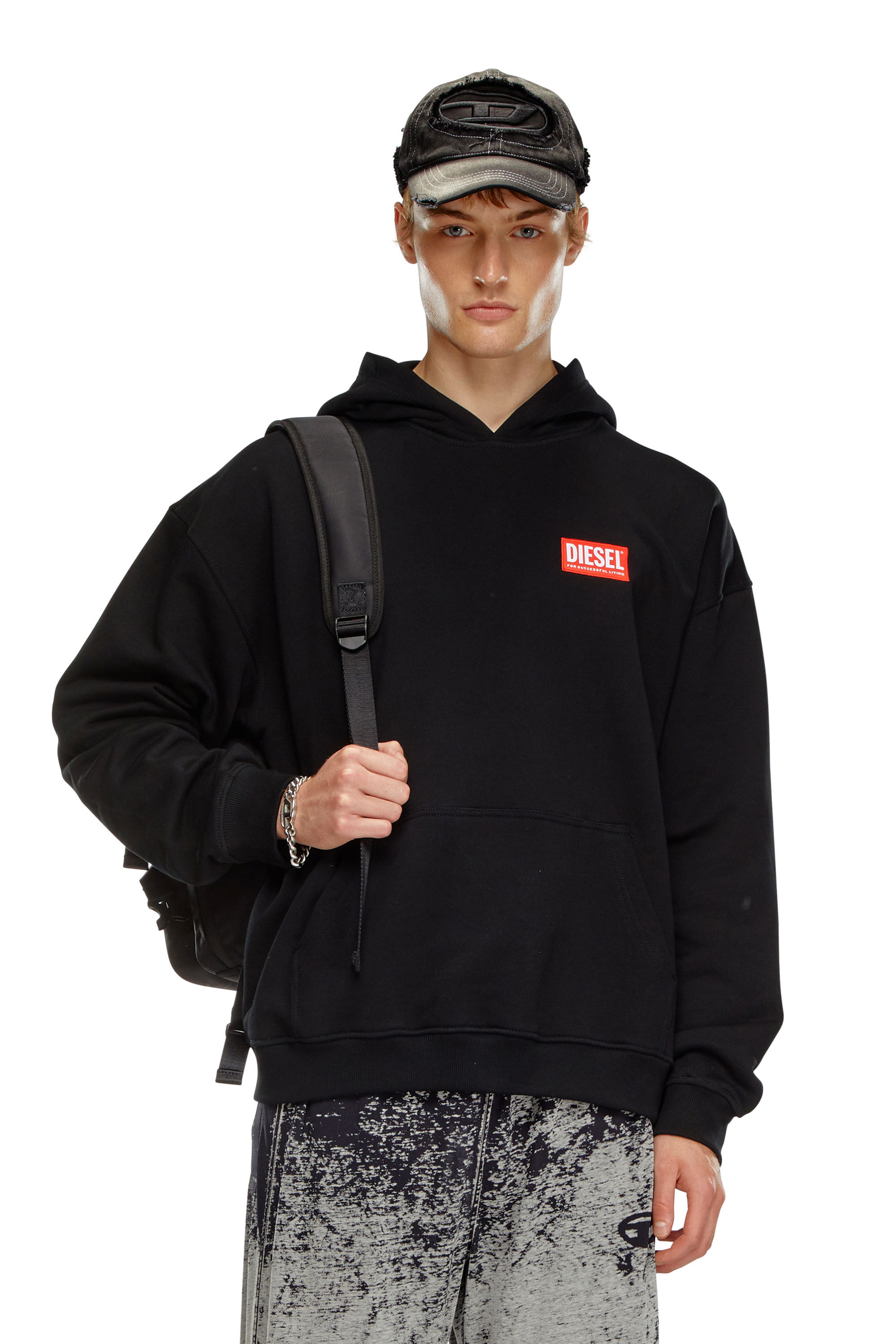 Diesel - S-BOXT-HOOD-LAB, Male's Hoodie with Diesel label in ブラック - 3