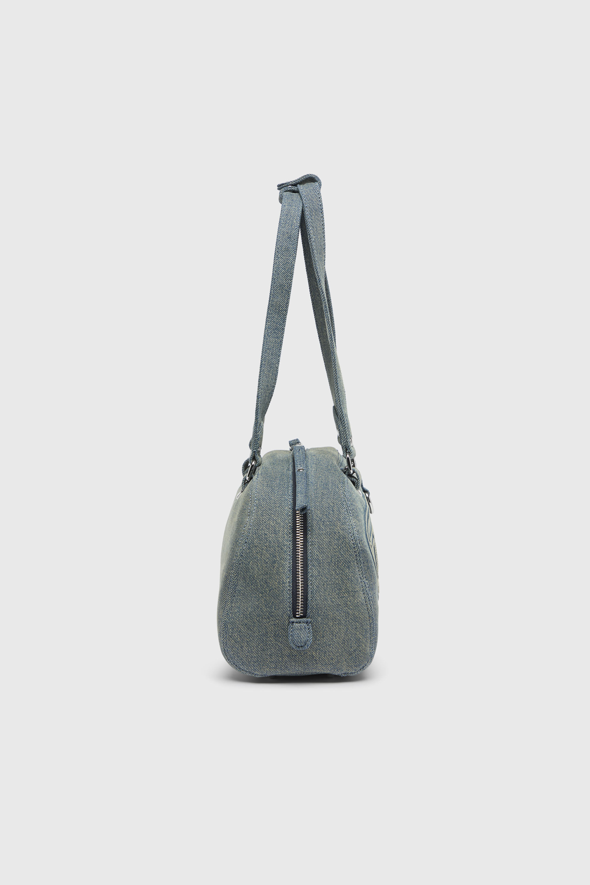 Diesel - 1DR DOME SOFT SHOULDER, Unisex's 1DR Dome-Shoulder bag in denim with Oval D logo in ライトブルー - 4