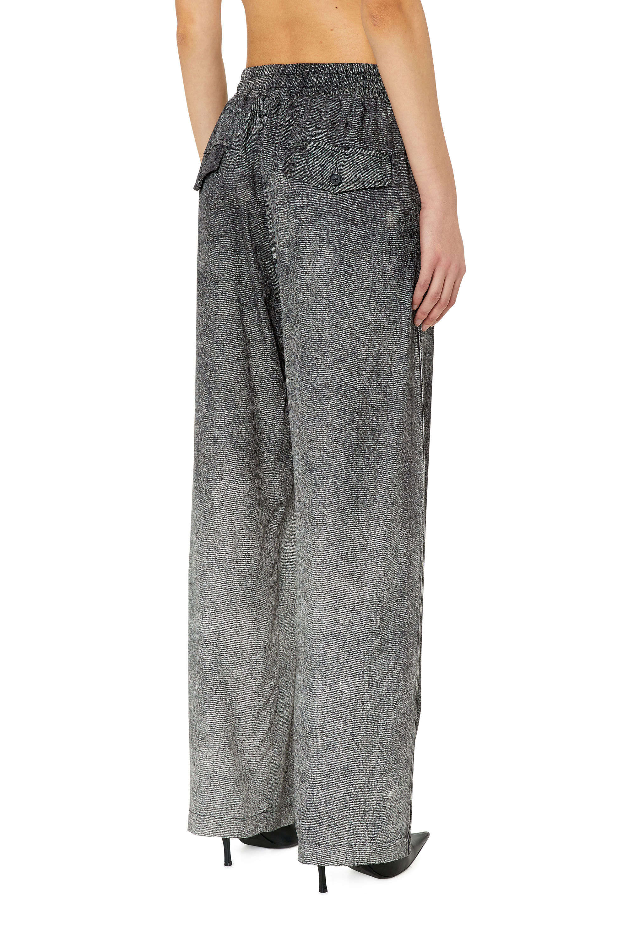 Diesel - P-FERNY-DEN-A, Female's ルーズ パンツ  デニム トロンプルイユ in ダークグレー - 4