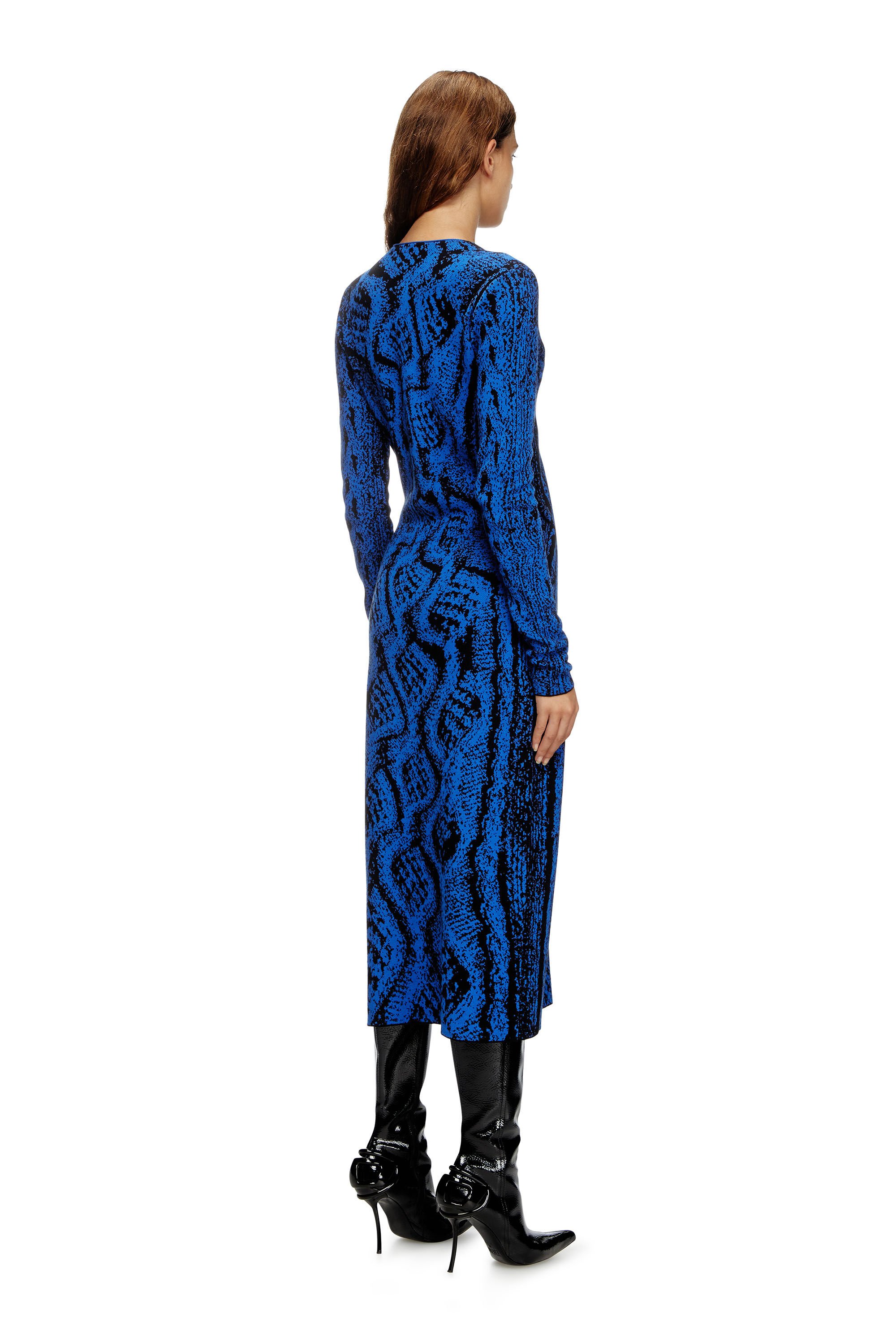 Diesel - M-SOFOCLE-A, Female's Jacquard wrap dress in ブルー - 4