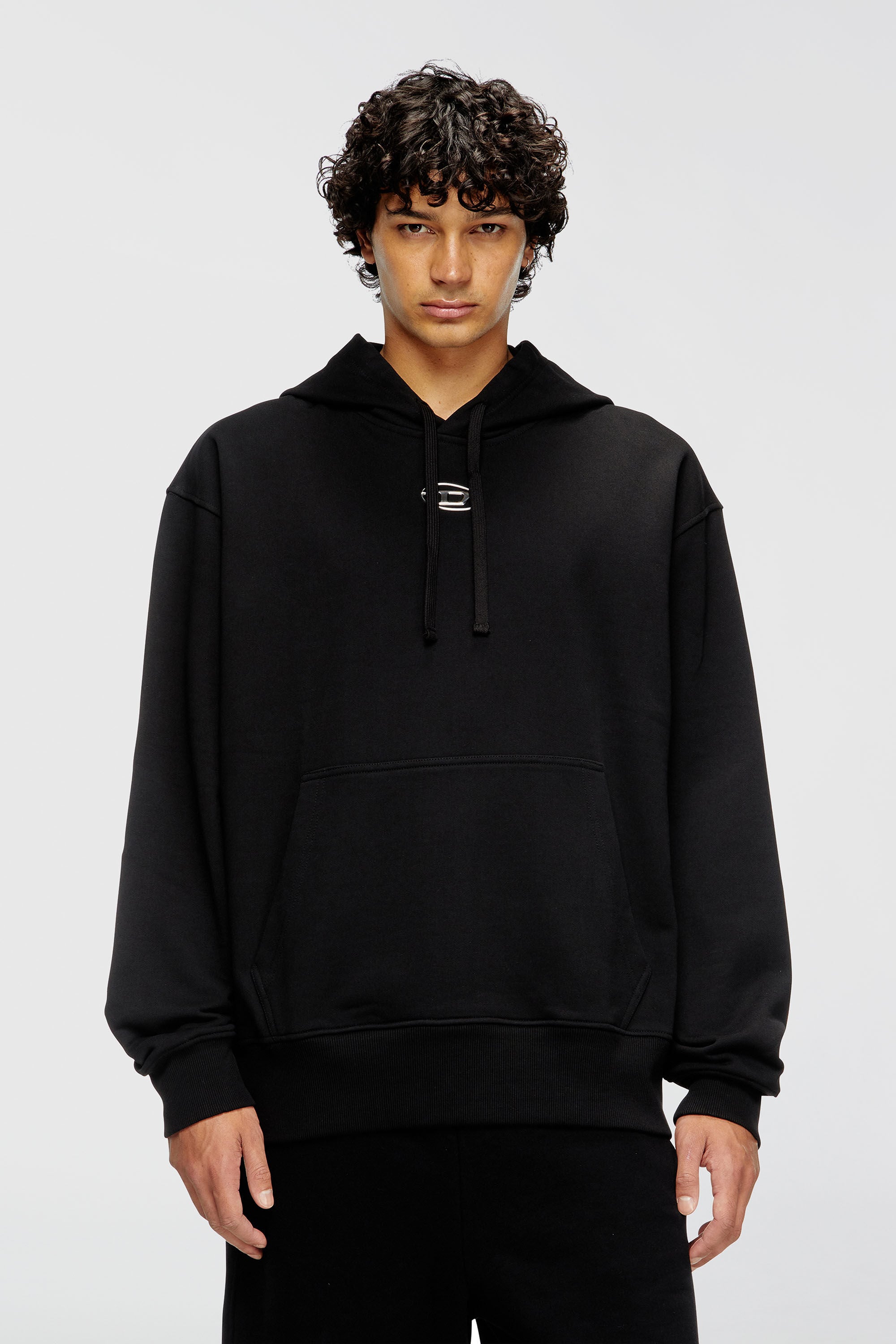 S-MACS-HOOD-OD プルオーバーパーカー｜ブラック｜メンズ｜DIESEL