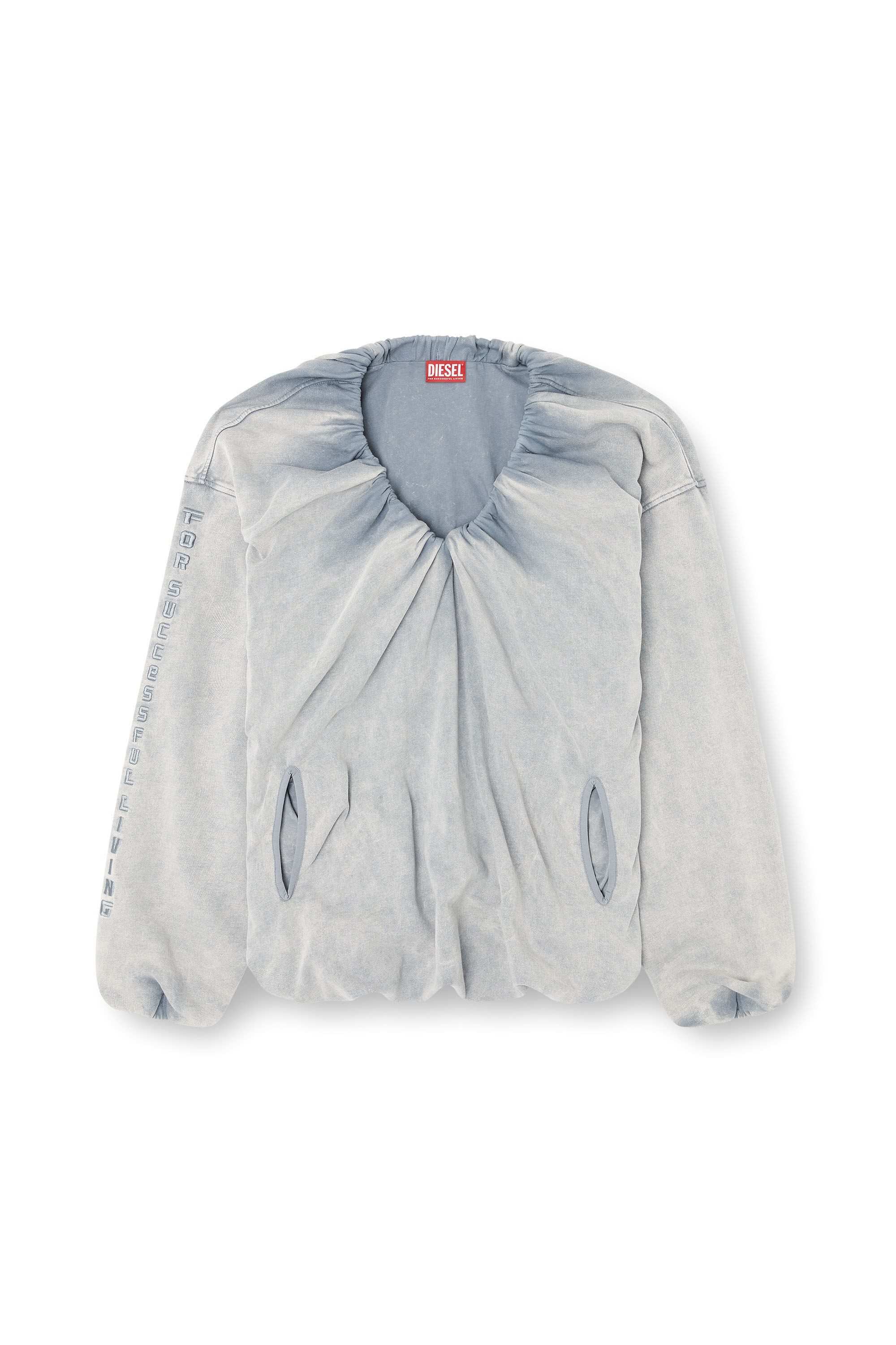 F-INDY Gathered sweatshirt with bleached effect｜グレー