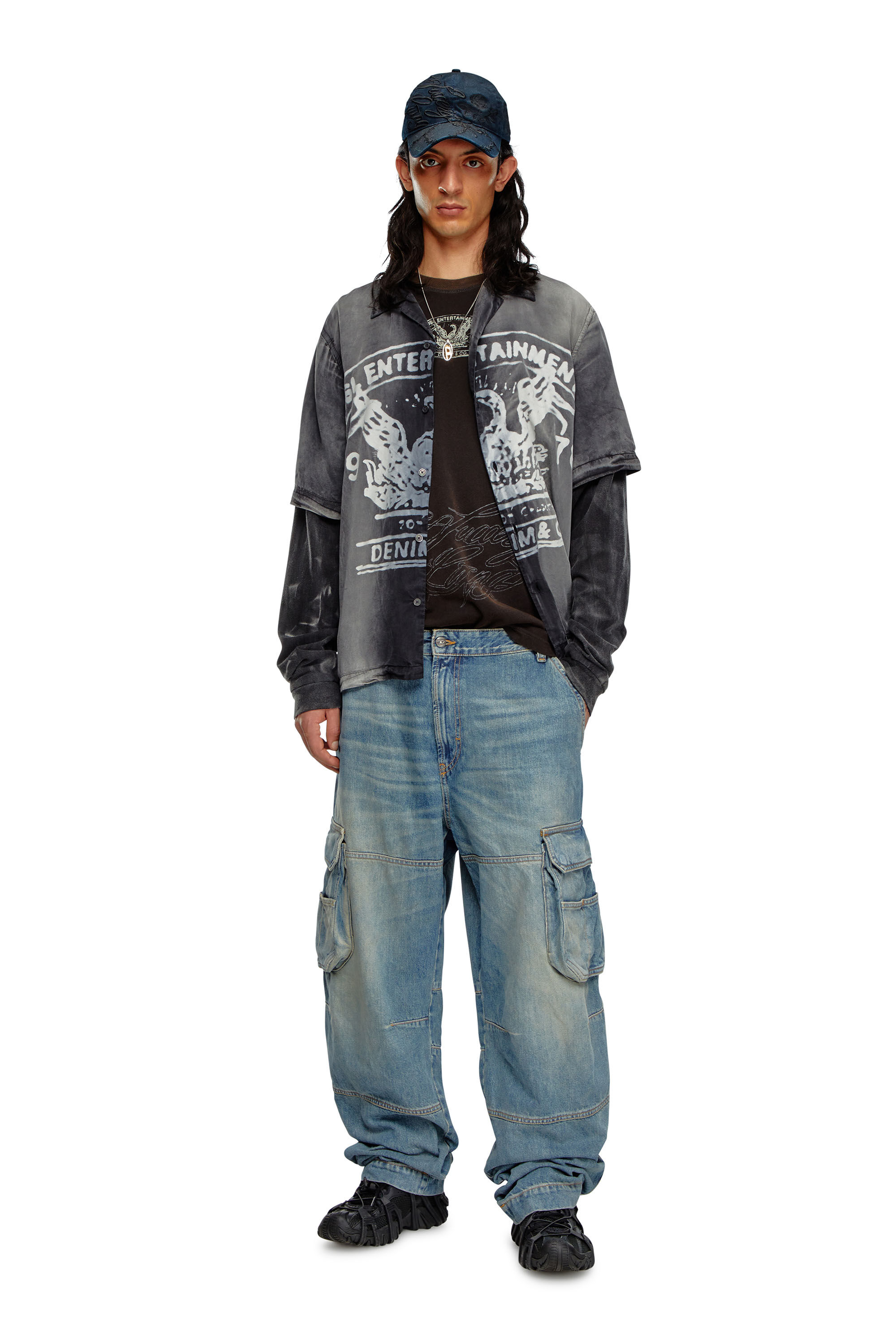 Diesel - Male's Relaxed Jeans D-Fish 09J83, ライトブルー - 1