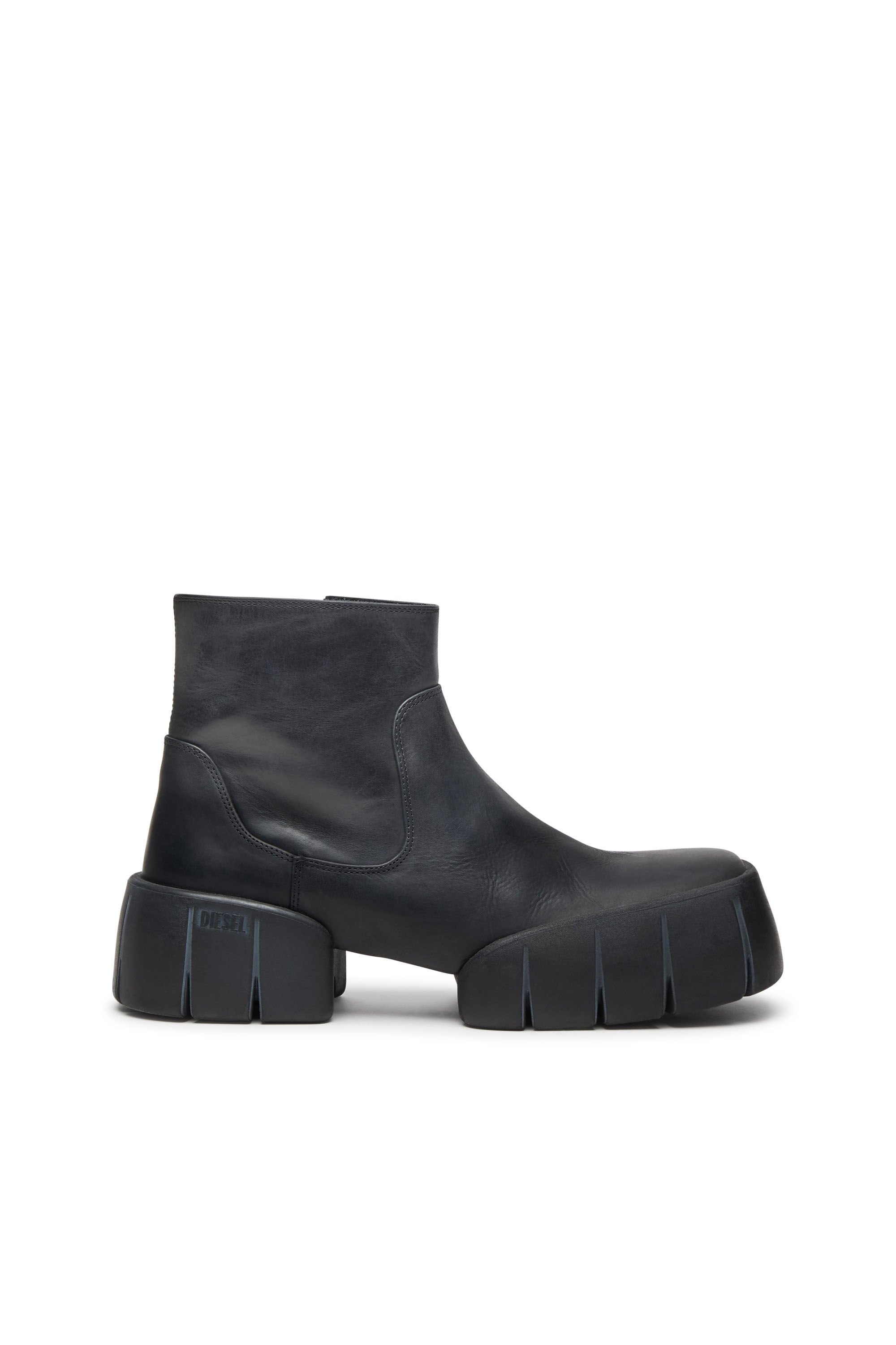 Diesel - D-TEX BT, Male's D-Tex-Oiled leather ankle boots with split sole in ブラック - 2
