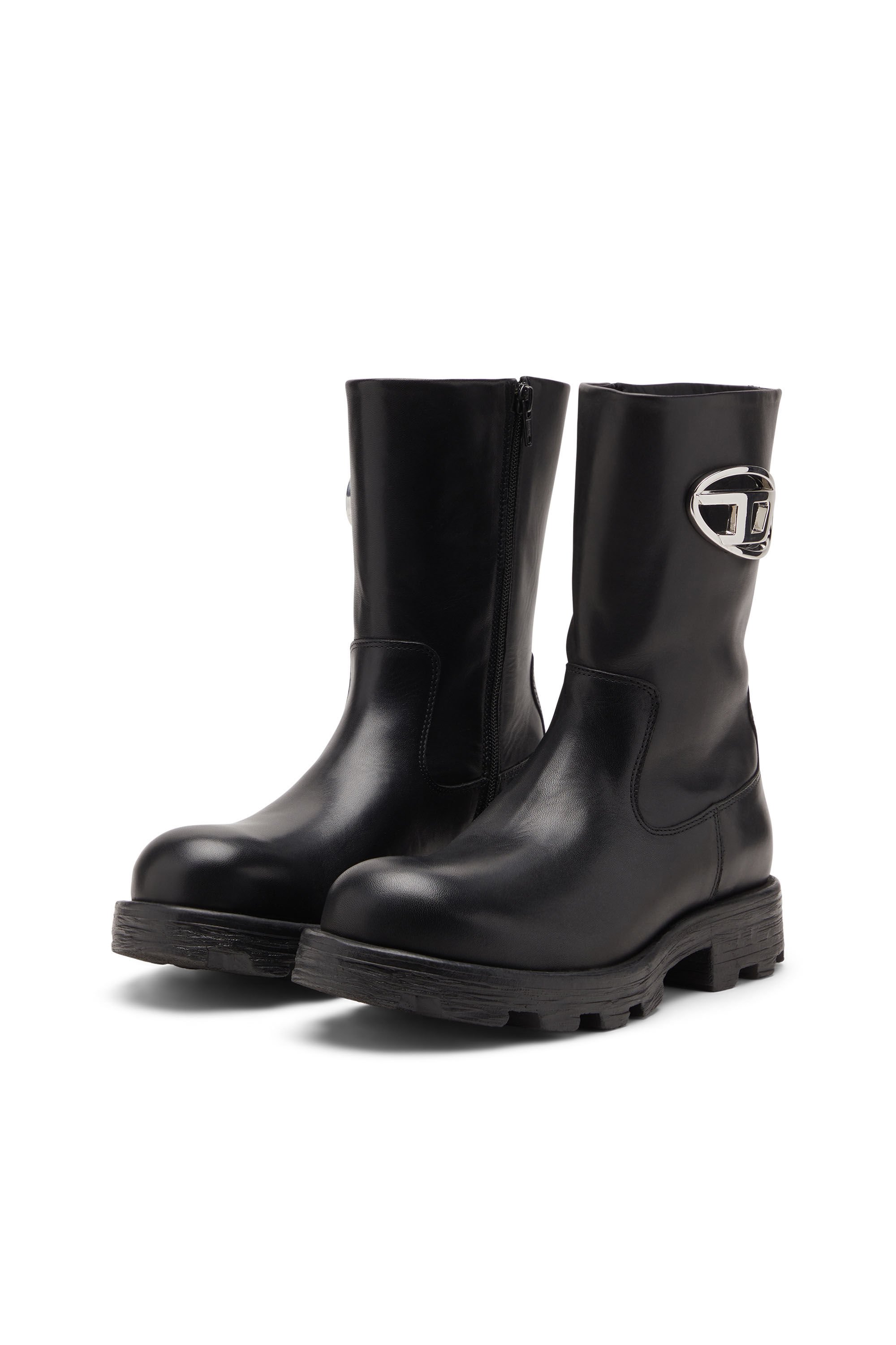 Diesel - D-HAMMER BKR D W, Female's D-Hammer-Biker boots in shiny leather in null - 8