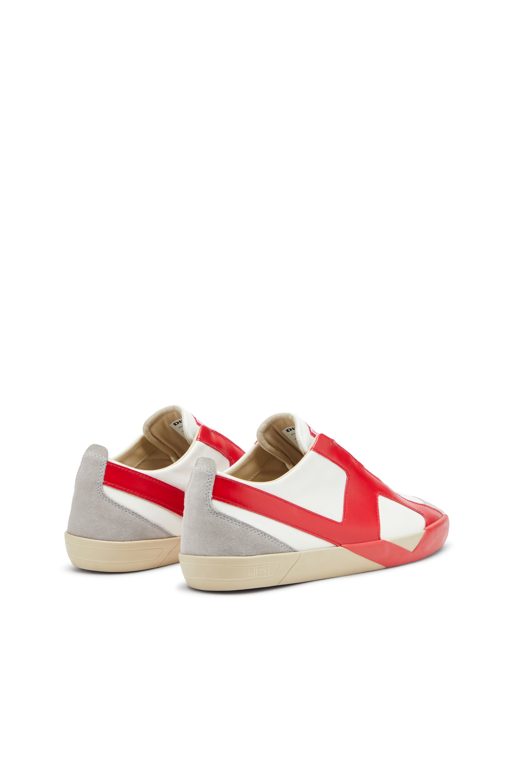 Diesel - S-SLANTE-D LOW, Male's S-Slante-D-Sneakers in suede and leather with D logo in ホワイト/レッド/ブルー - 3