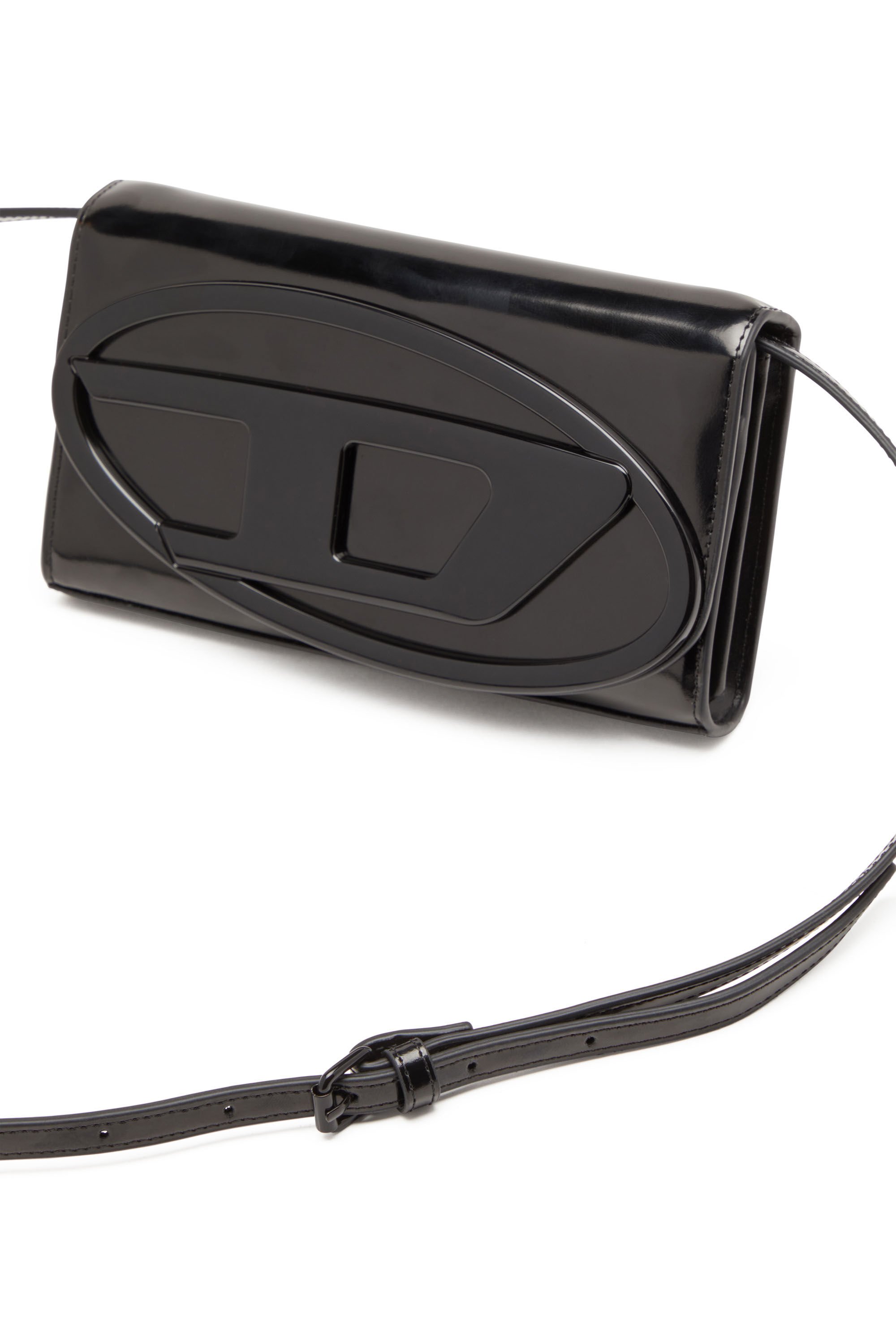Diesel - 1DR WALLET STRAP, Female's Wallet bag in mirrored leather in ブラック - 5