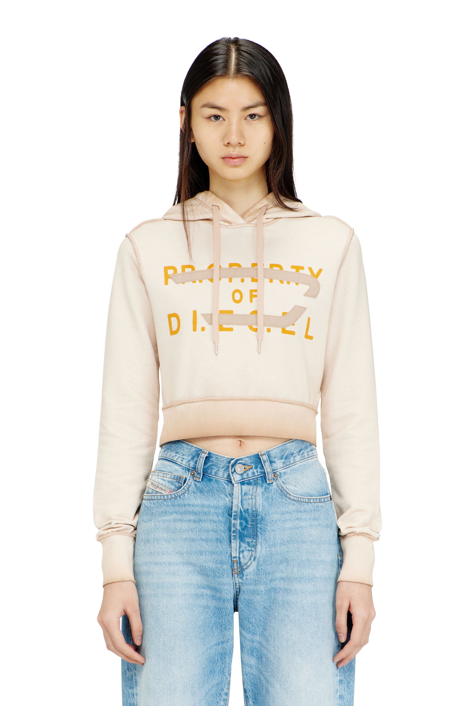 Diesel - F-SLIMMY-HOOD-S1, Female's プルオーバーパーカー in ベージュ - 3