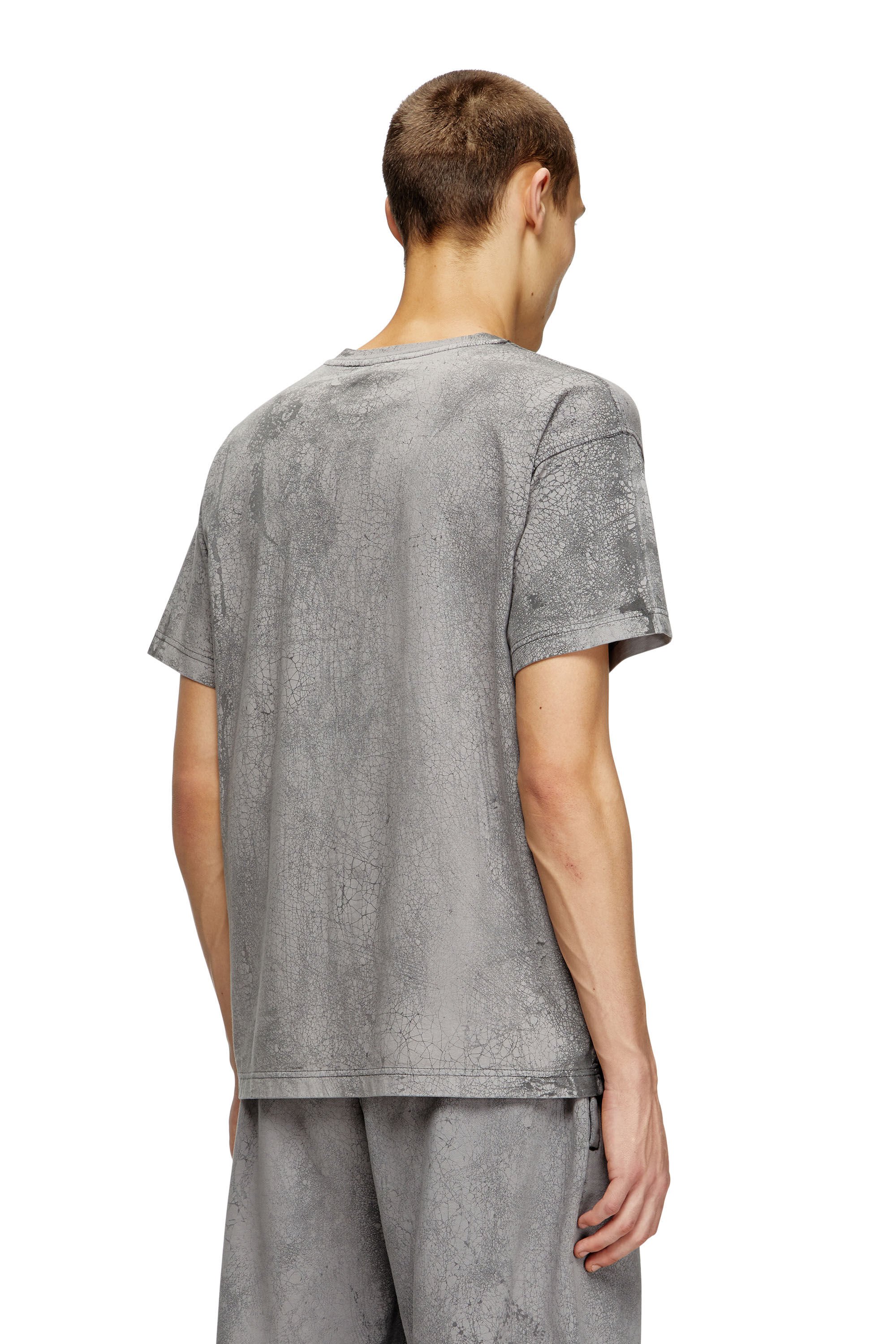 Diesel - T-NORM-T8, Male's T-shirt in waxed jersey in グレー - 4