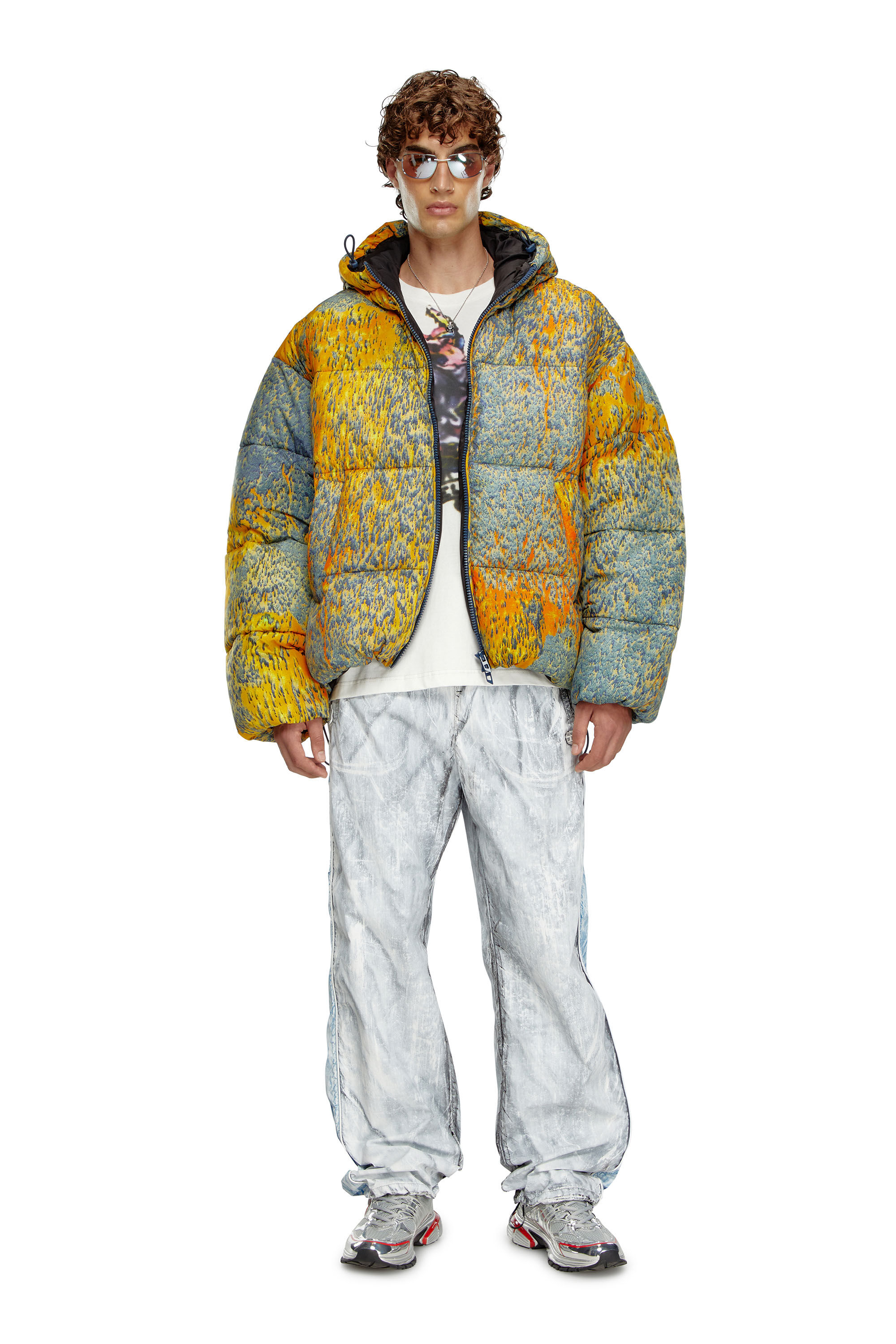 W-BOGAERT Puffer jacket with acid rain effect｜マルチカラー 
