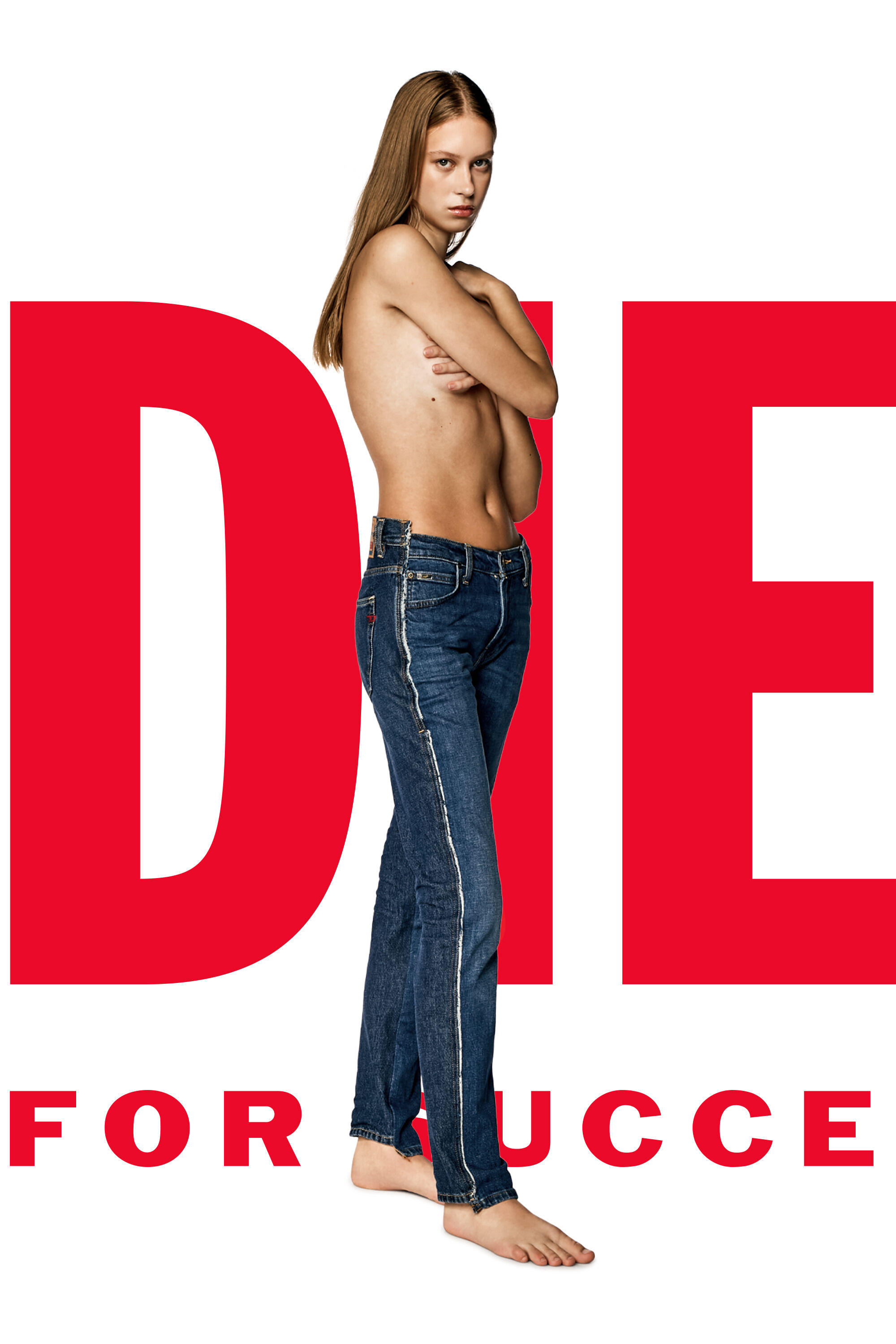 Diesel - Unisex's Regular Jeans Dieseloves 04 09K47, ミディアムブルー - 8