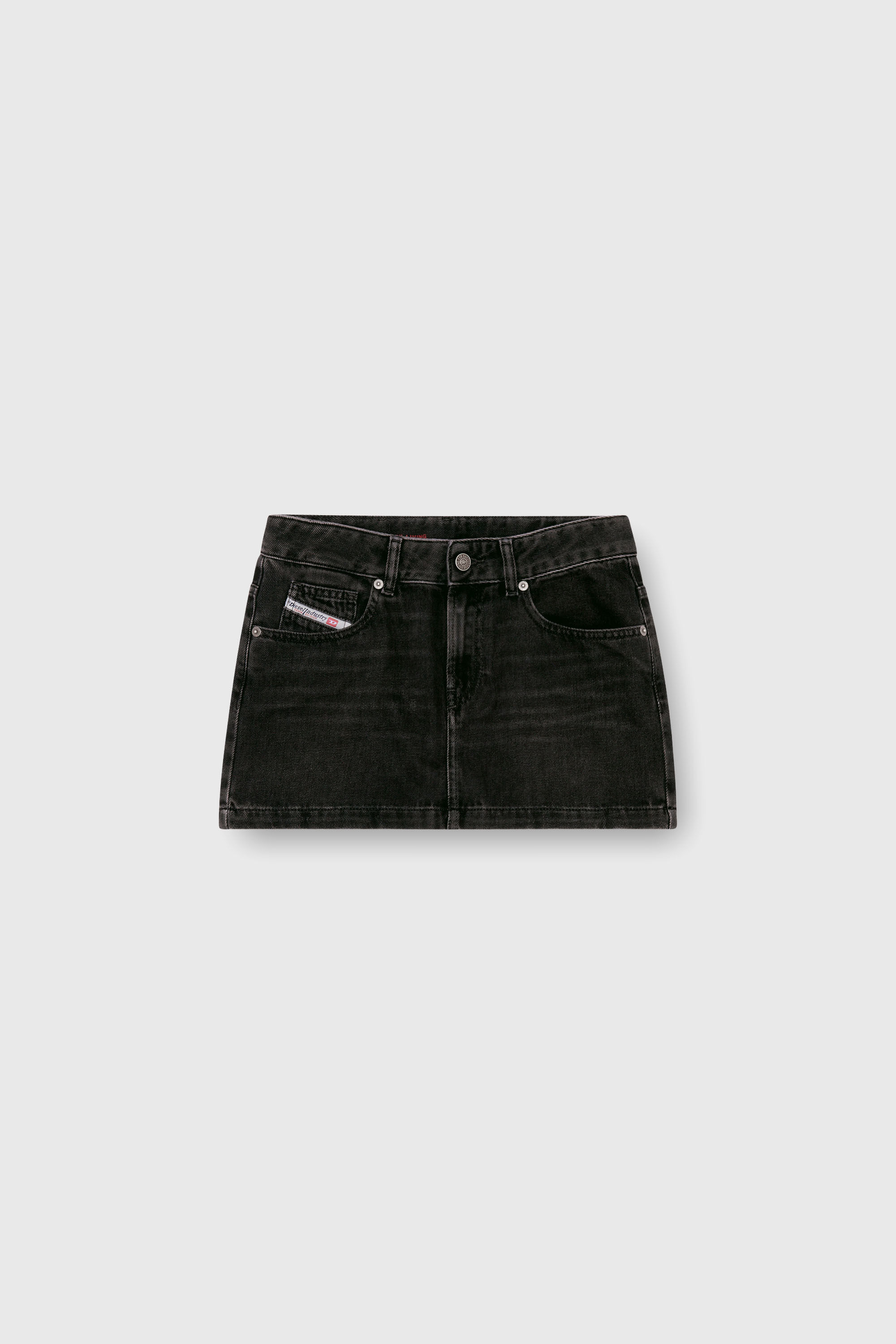 DE-RON Mini skirt in clean-wash denim｜ブラック｜ウィメンズ｜DIESEL