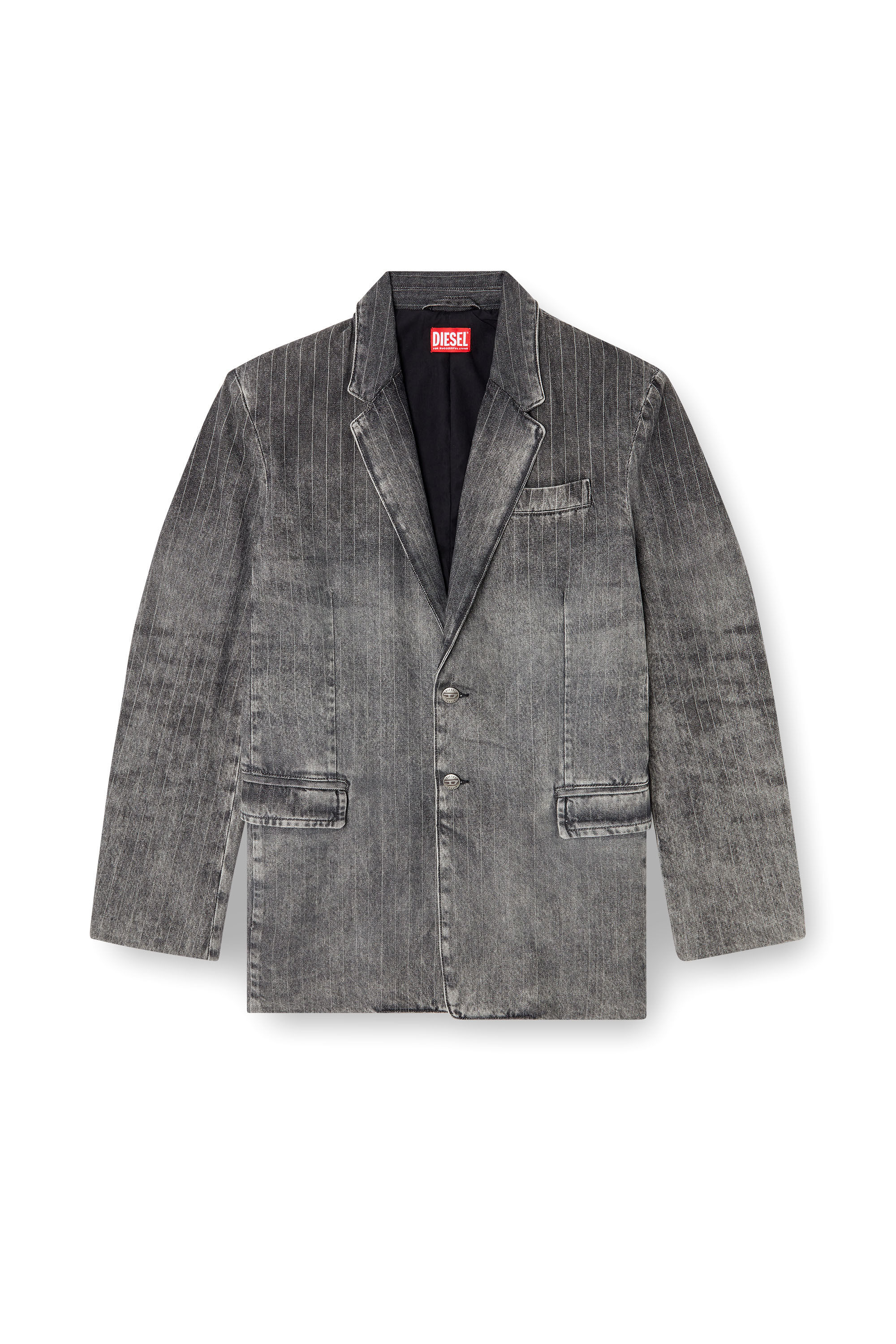 Diesel - D-REGER-S, Unisex's Blazer in tailoring pinstripe denim in ブラック - 2