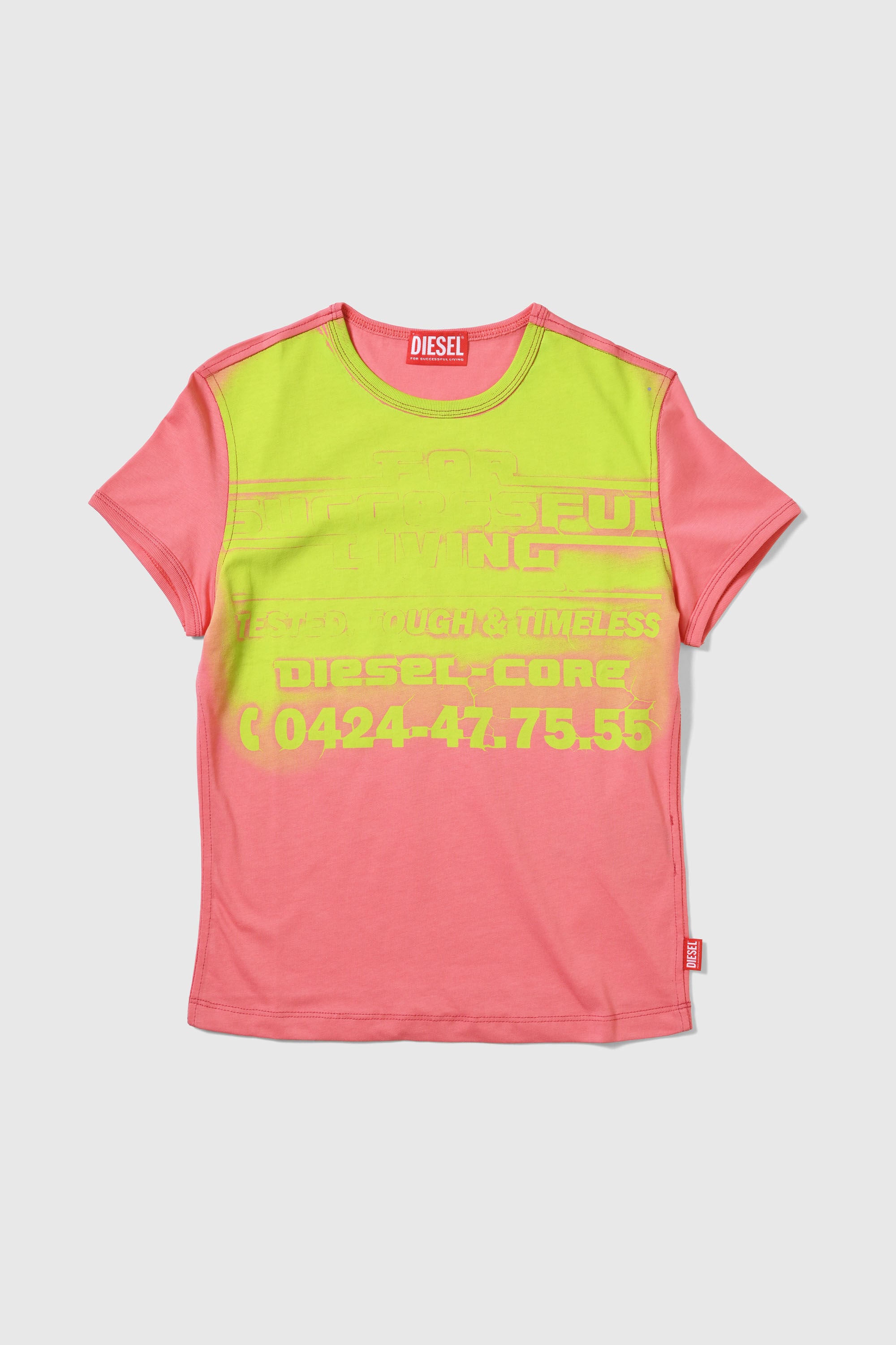 Diesel - T-SHIRT, Male's T-SHIRT in ピンク / ホワイト - 1
