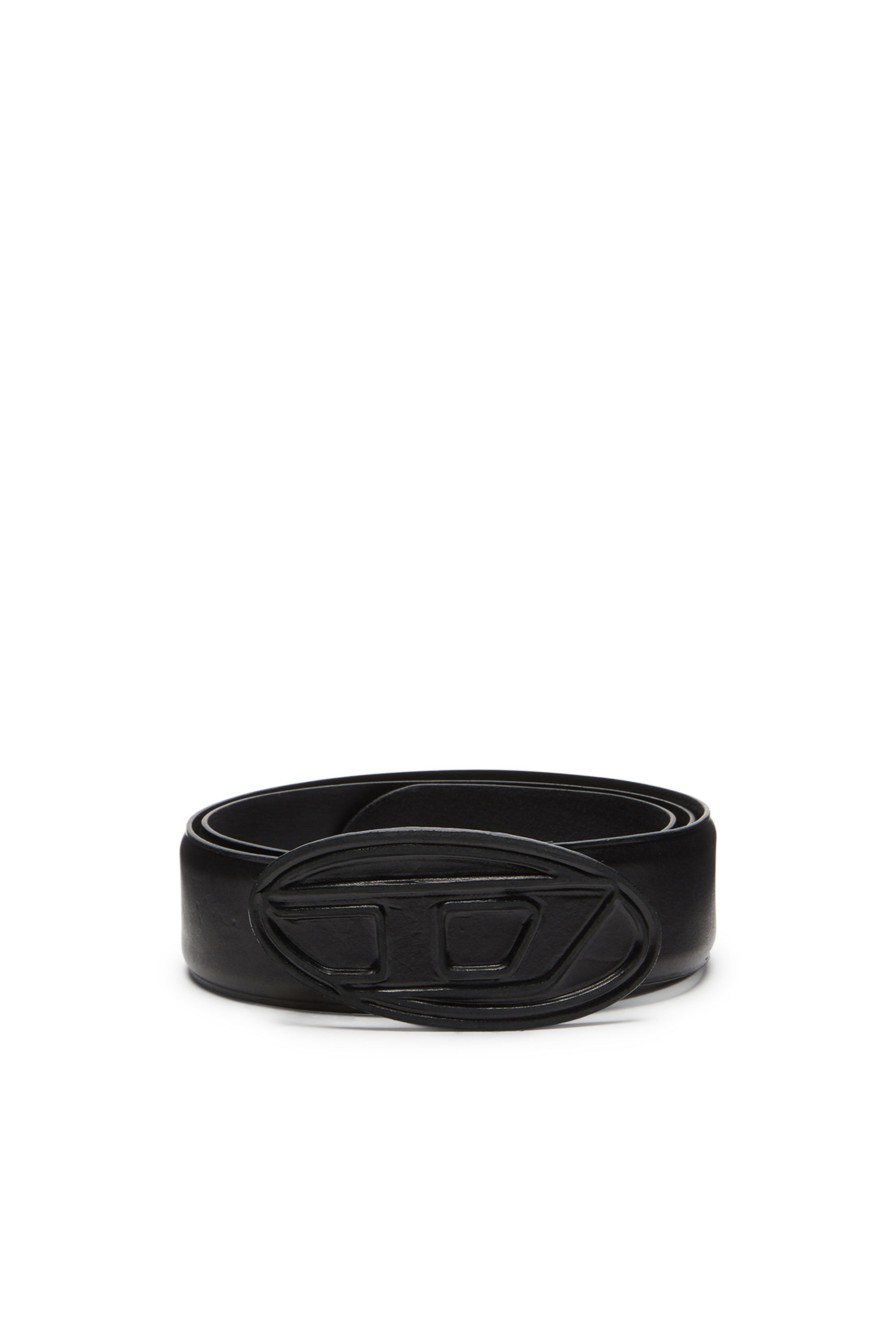 Diesel - B-1DR SCRATCH, Male's Leather belt with leather-covered buckle in ブラック - 1