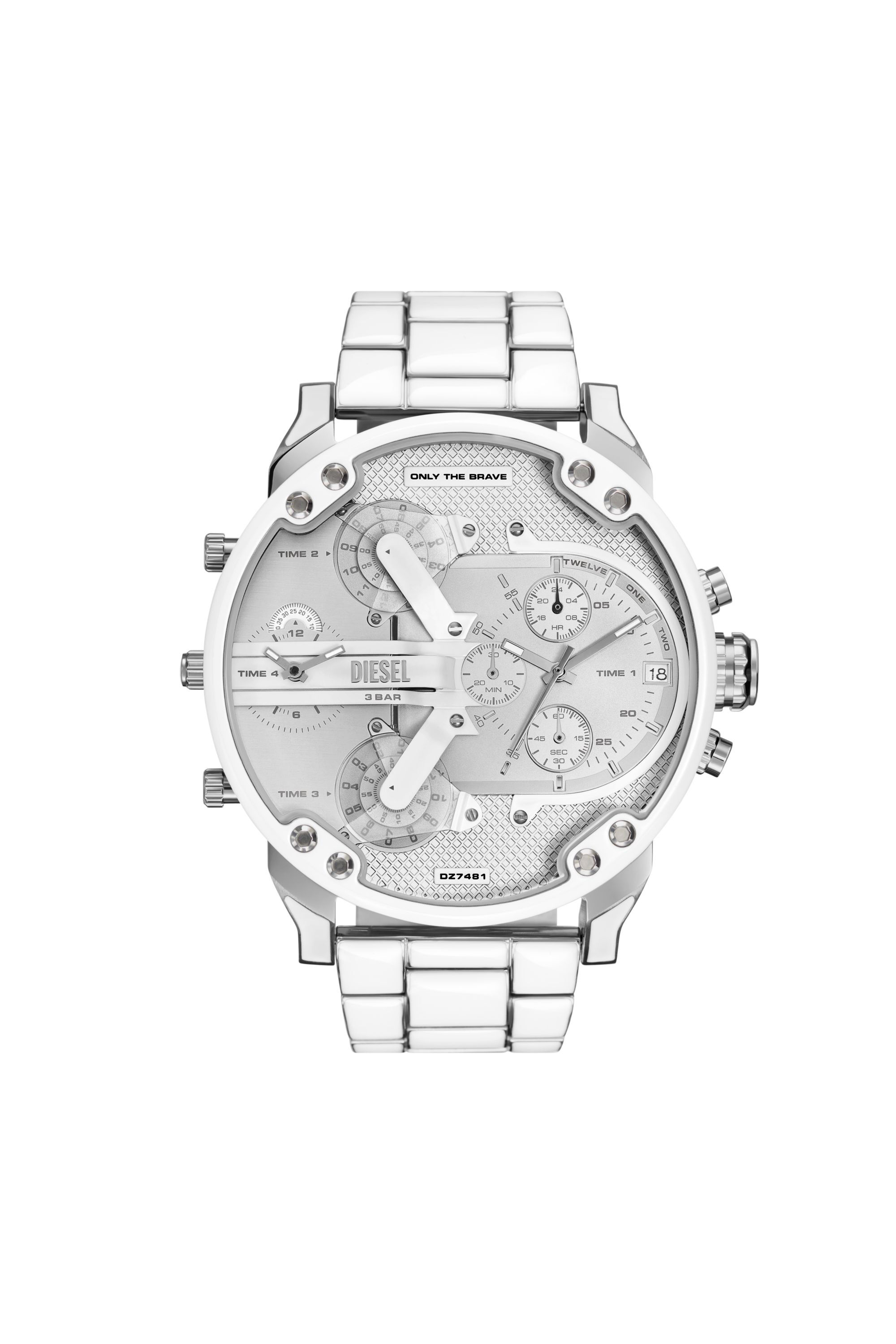 Diesel - DZ7481, Male's Mr. Daddy 2.0 white and stainless steel watch in シルバー - 1