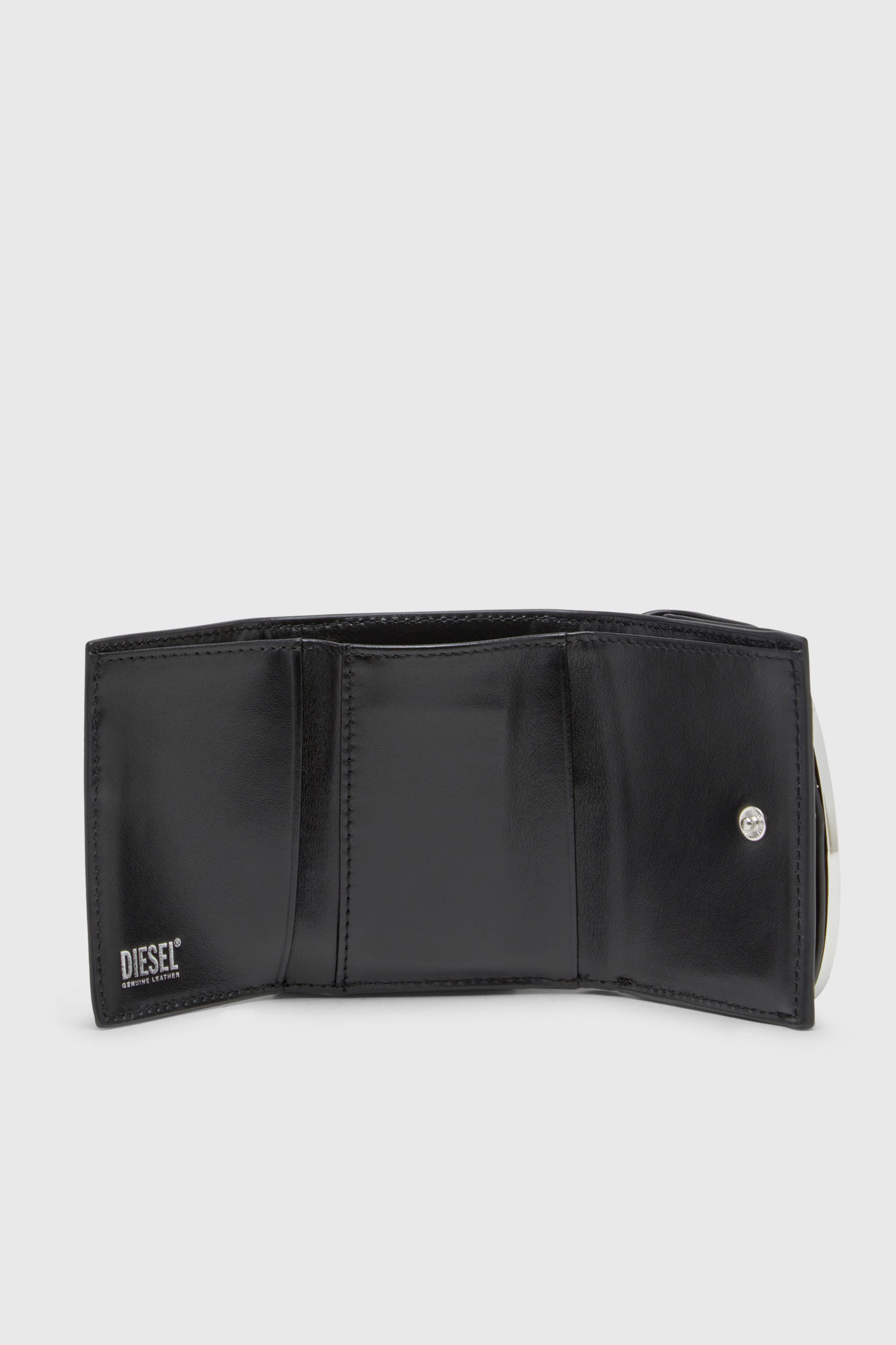 Diesel - 1DR TRI FOLD COIN XS II, Female's Tri-fold wallet in leather in ブラック - 3