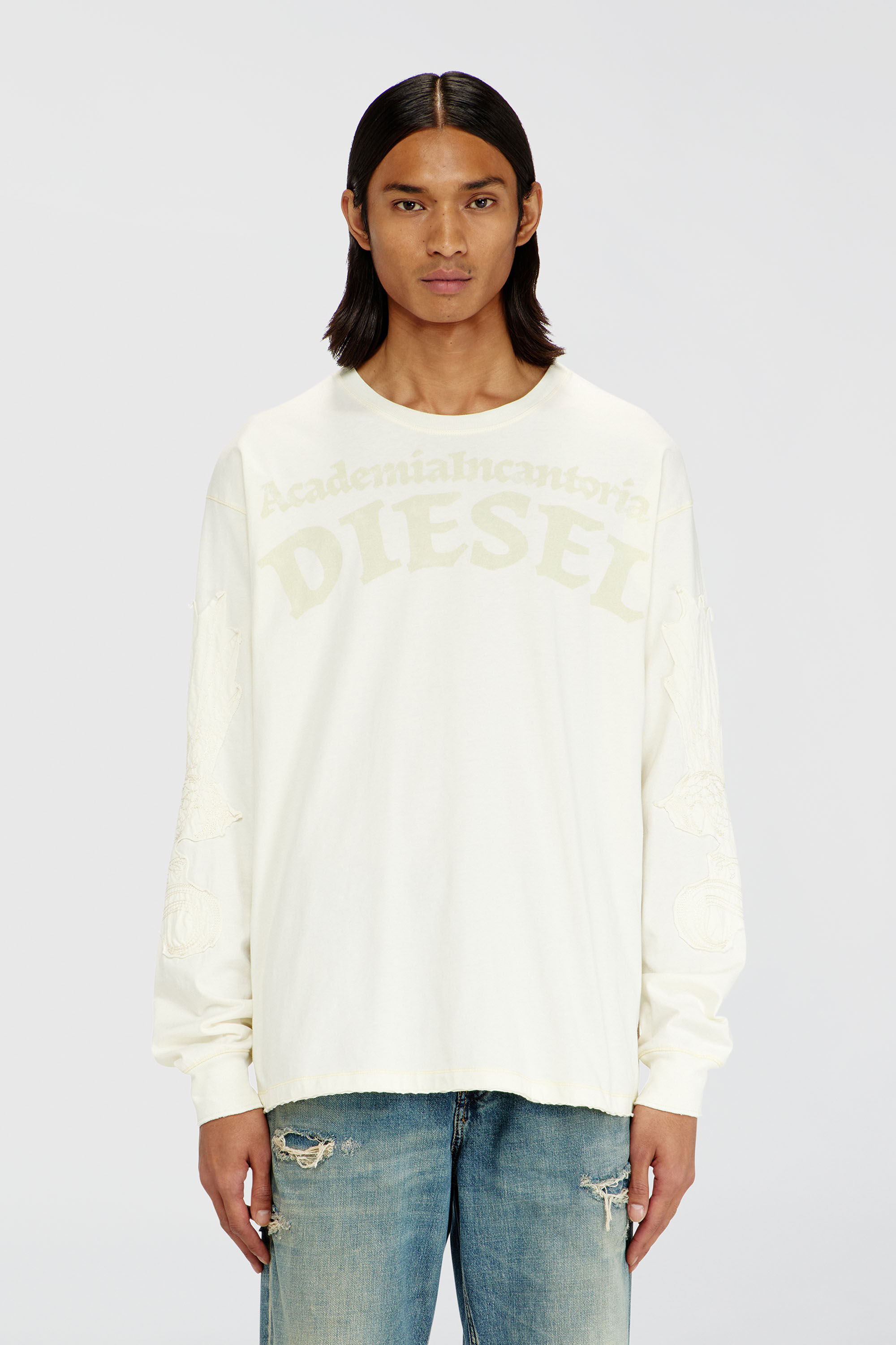 Diesel - T-NORM-LS-AA3, Male's 長袖Tシャツ in ホワイト - 3