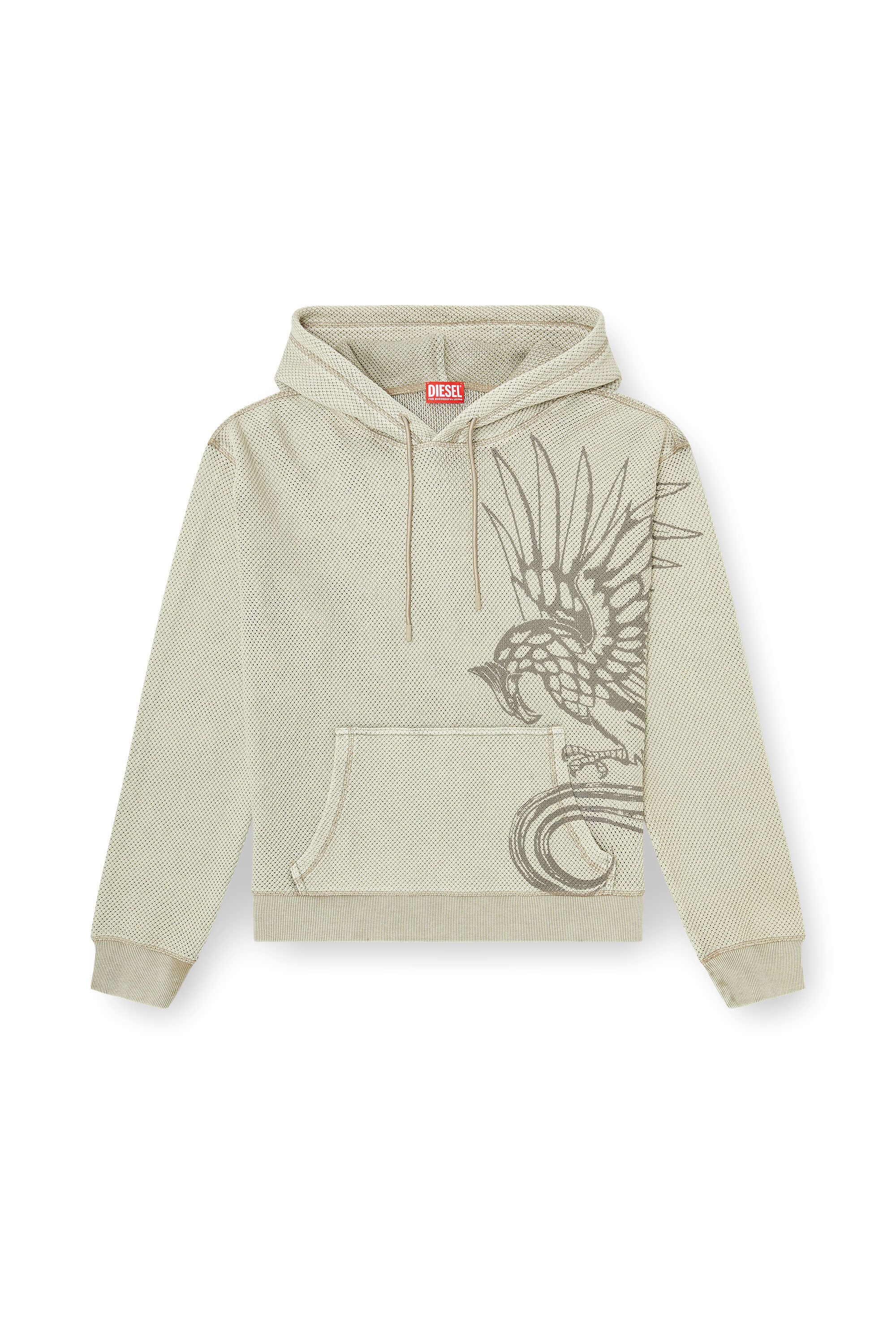 Diesel - S-NORM-HOOD-AA1, Male's プルオーバーパーカー in ベージュ - 2