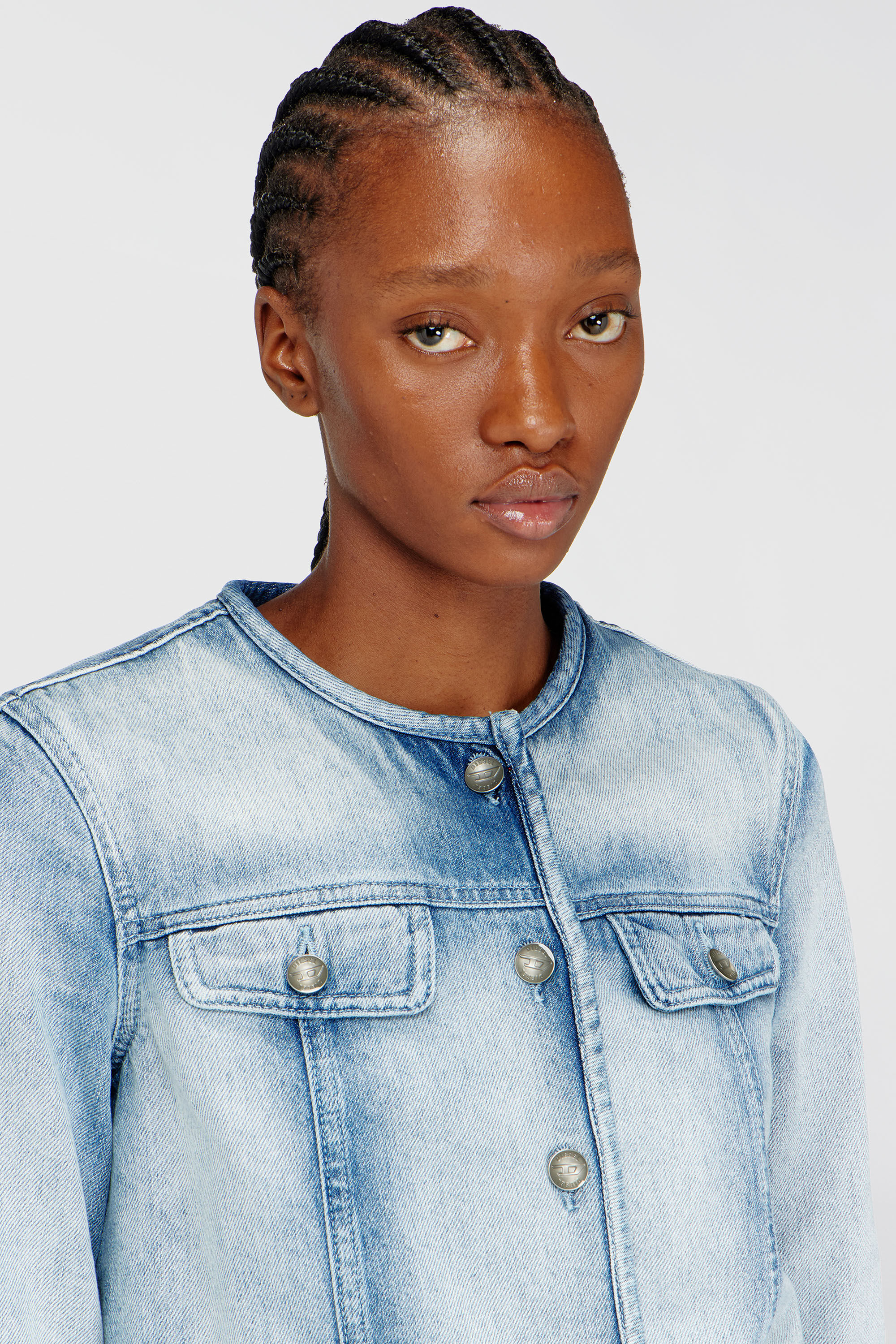 Diesel - DE-GRAFY-FSI1, Female's Jacket in medium-light skeleton denim in ライトブルー - 4