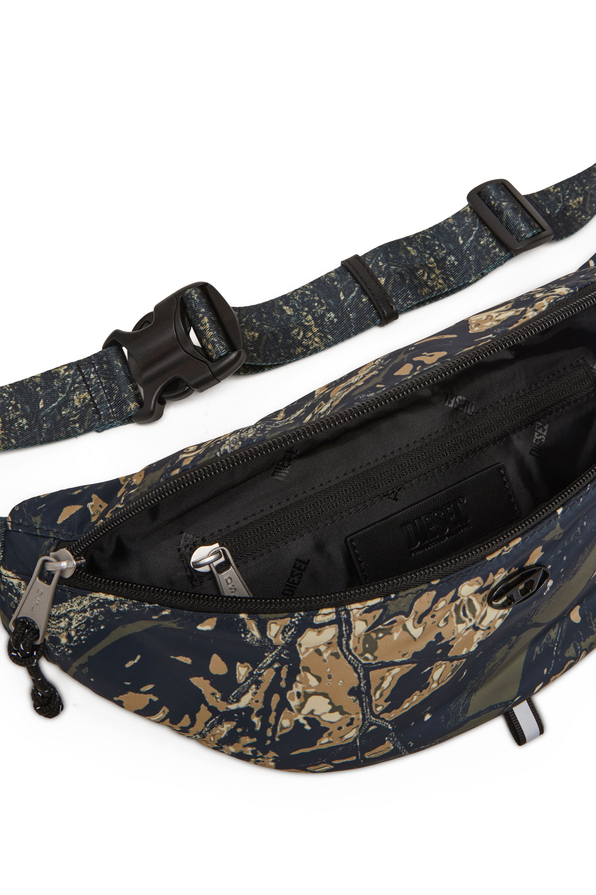 Diesel - D-PACK BELTBAG X, Male's D-Pack-Belt bag in camo-print fabric in ミリタリーグリーン - 5