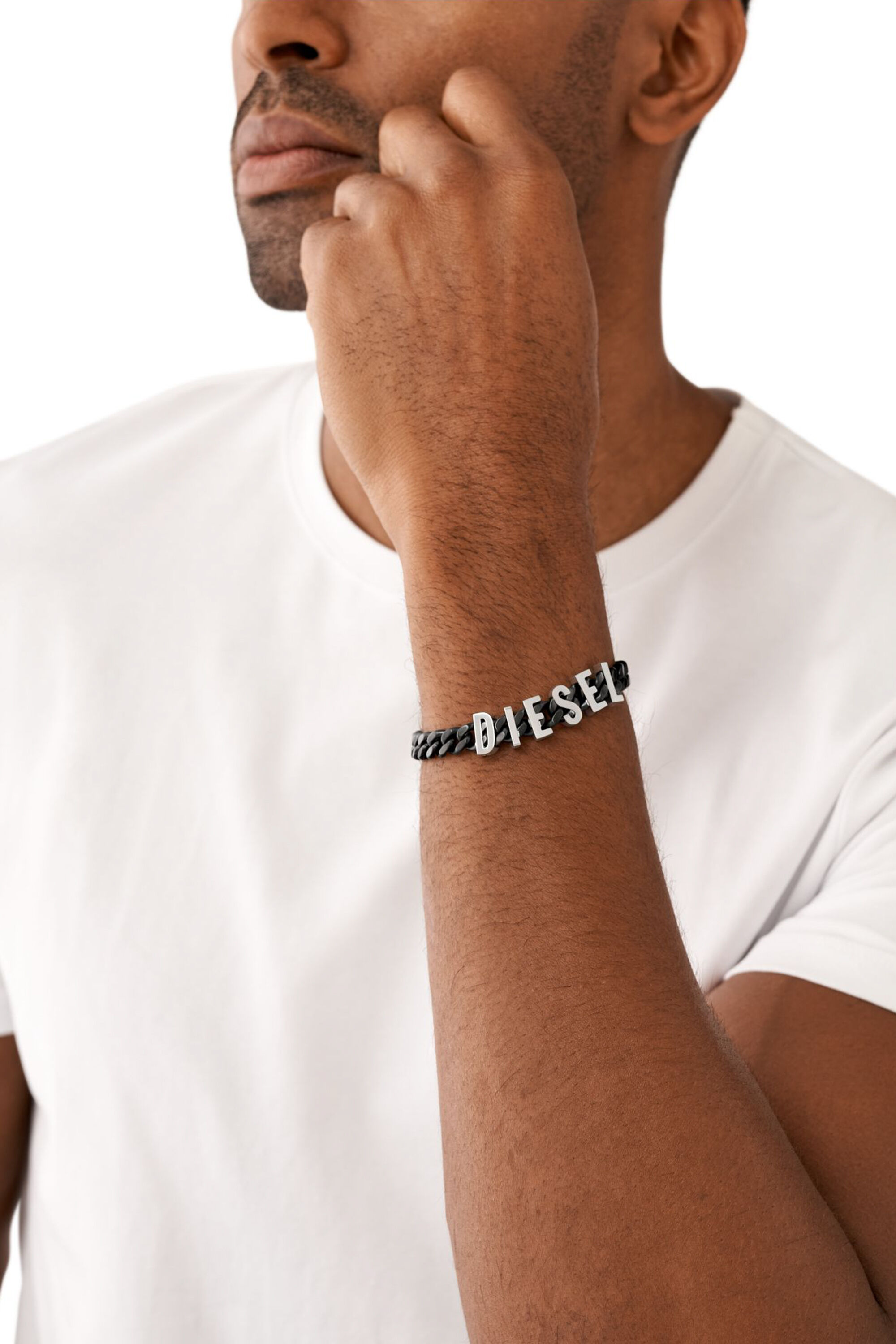 DX1486 Two-Tone stainless steel chain bracelet｜ブラック｜ウィメンズ｜DIESEL