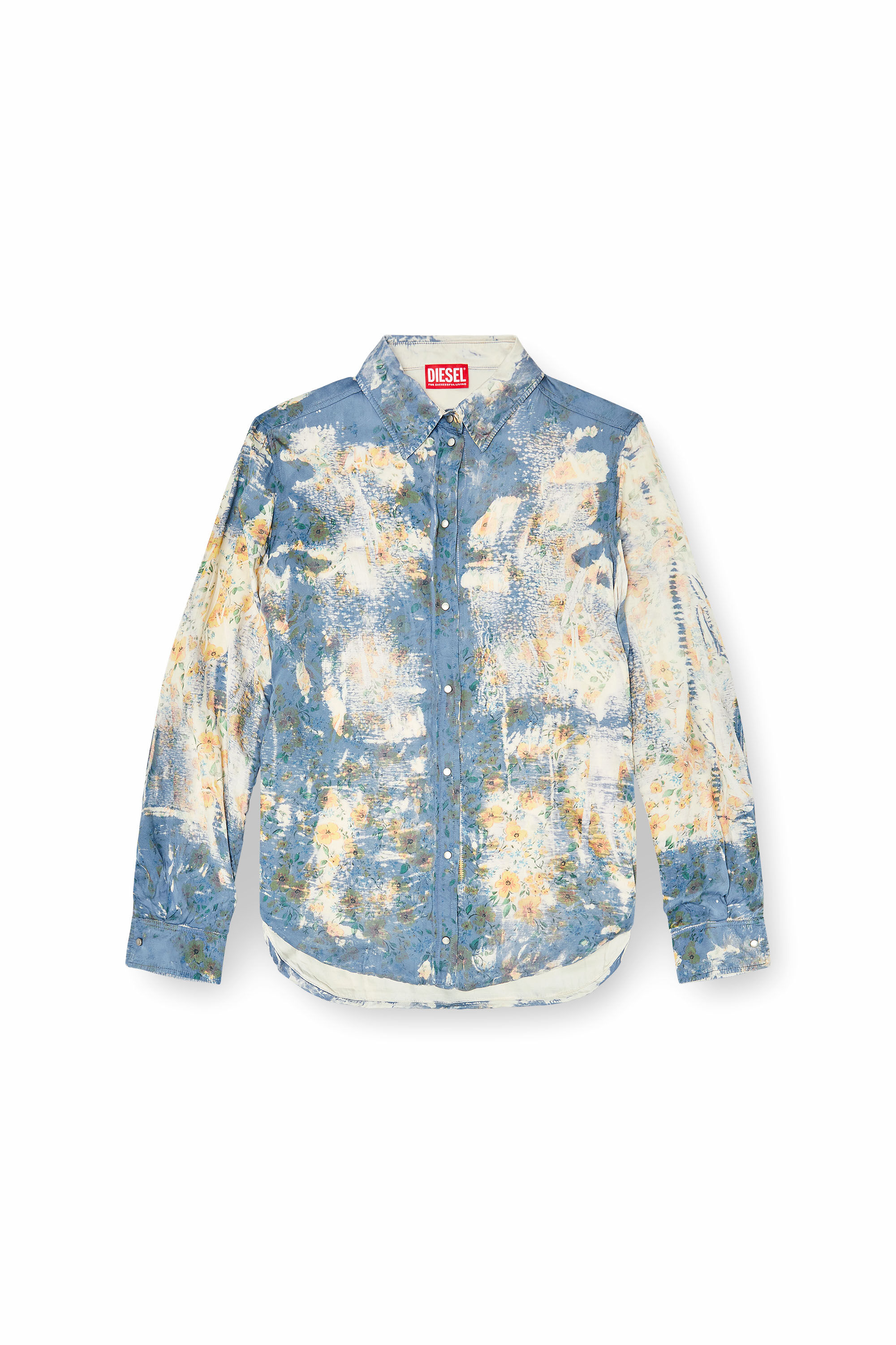 C-ASSY Shirt with floral X-ray effect｜ブルー｜ウィメンズ｜DIESEL