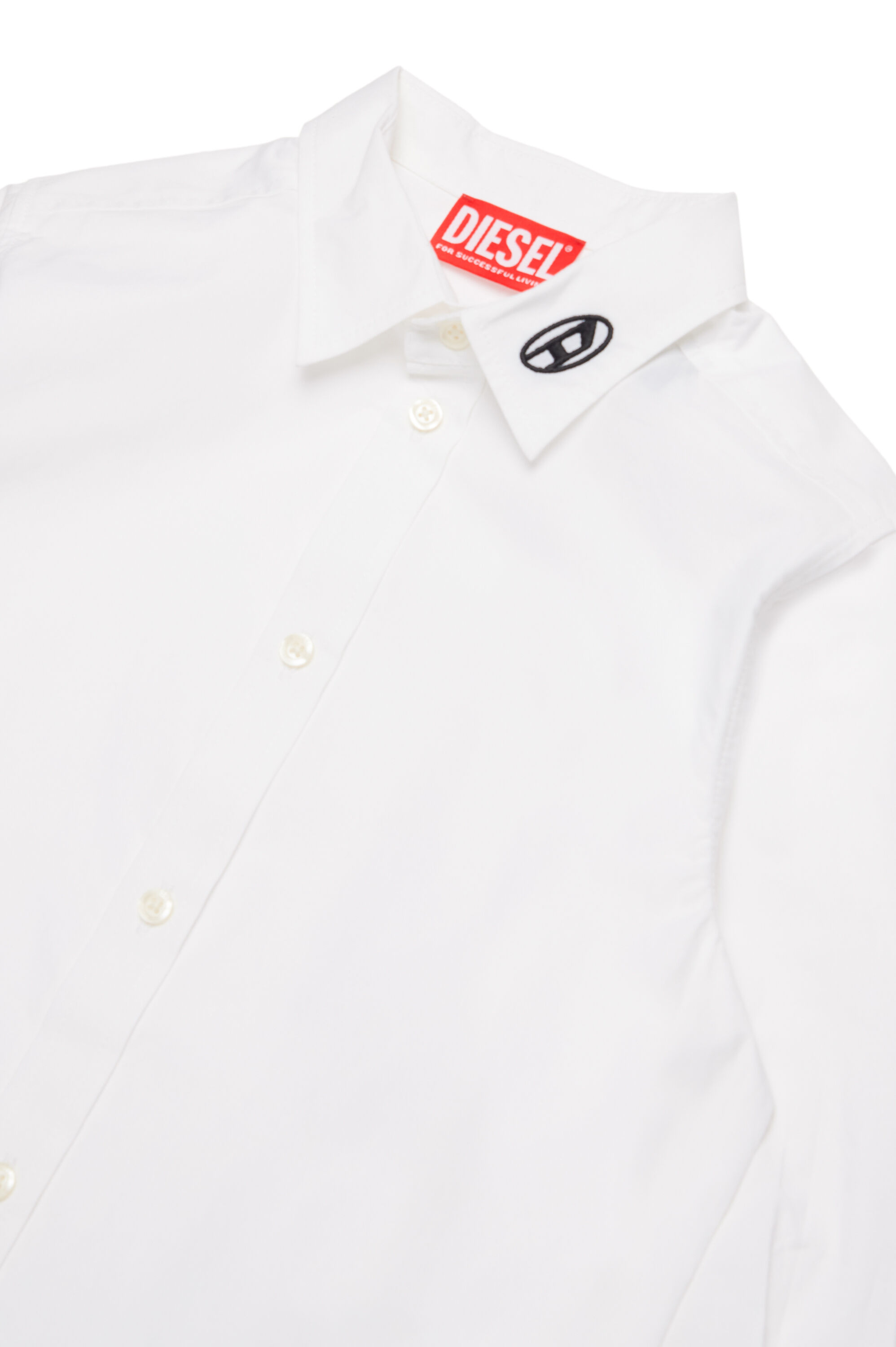 Diesel - CPINGO, Male's Long-sleeve shirt with Oval D embroidery in ホワイト - 3
