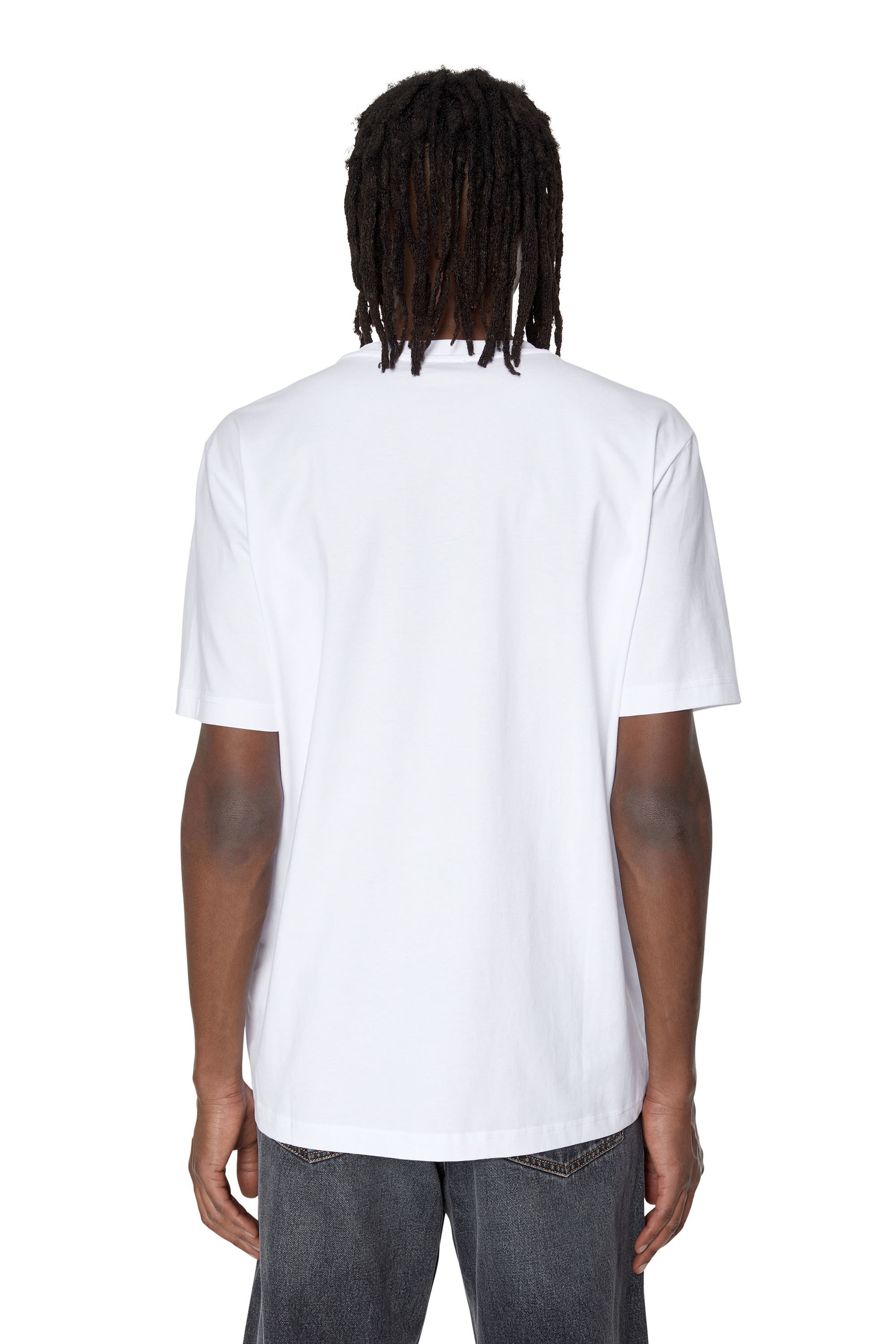 Diesel - T-JUST-MICRODIV, Male's Tシャツ ロゴ ワンポイント in ホワイト - 5