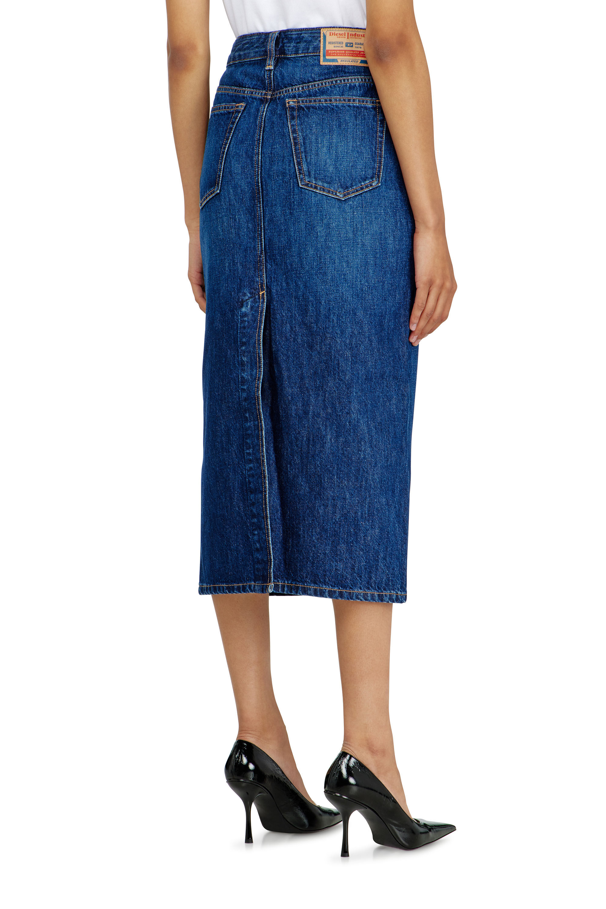 Diesel - DE-SKYE-D, Female's デニムスカート in ミディアムブルー - 4