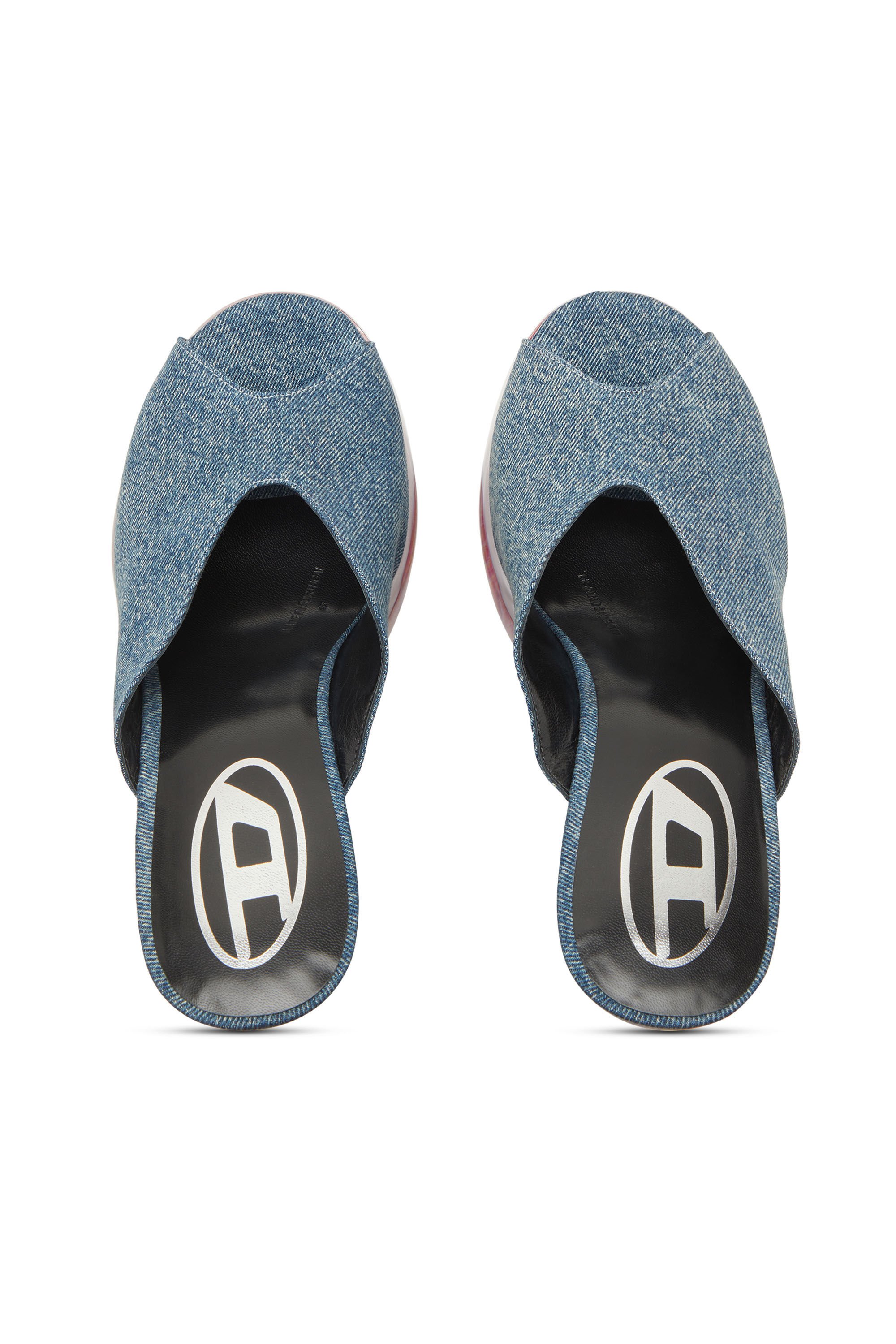 Diesel - D-LAKE PLATFORM SDL, Female's D-Lake-Platform mules in denim and plexiglass in ブルー - 5
