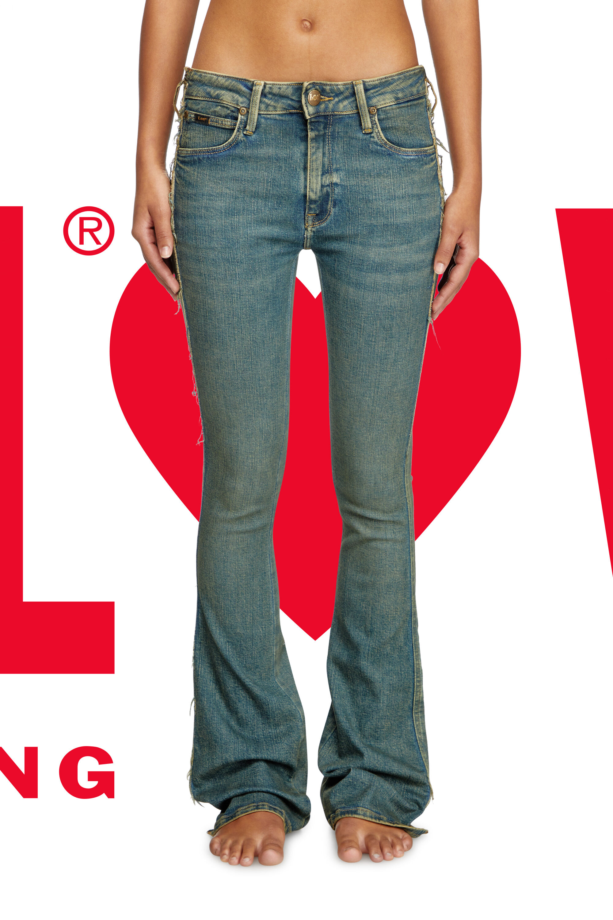 Diesel - Female's Regular Jeans Dieseloves 02 09N01, ダークブルー - 3