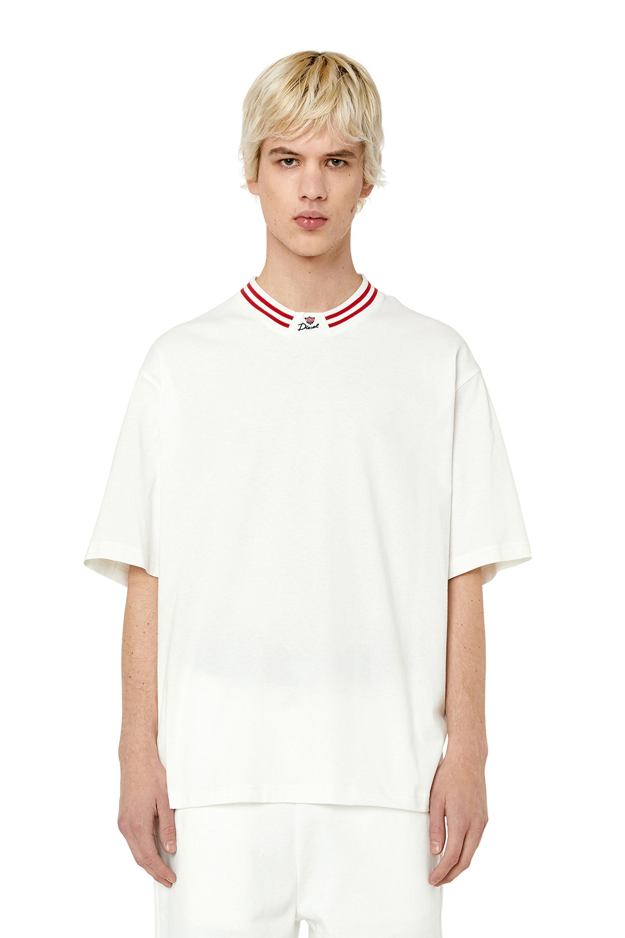 Diesel - T-KROWN, Male's Tシャツ クラウン ロゴ ルーズフィット in ホワイト - 3
