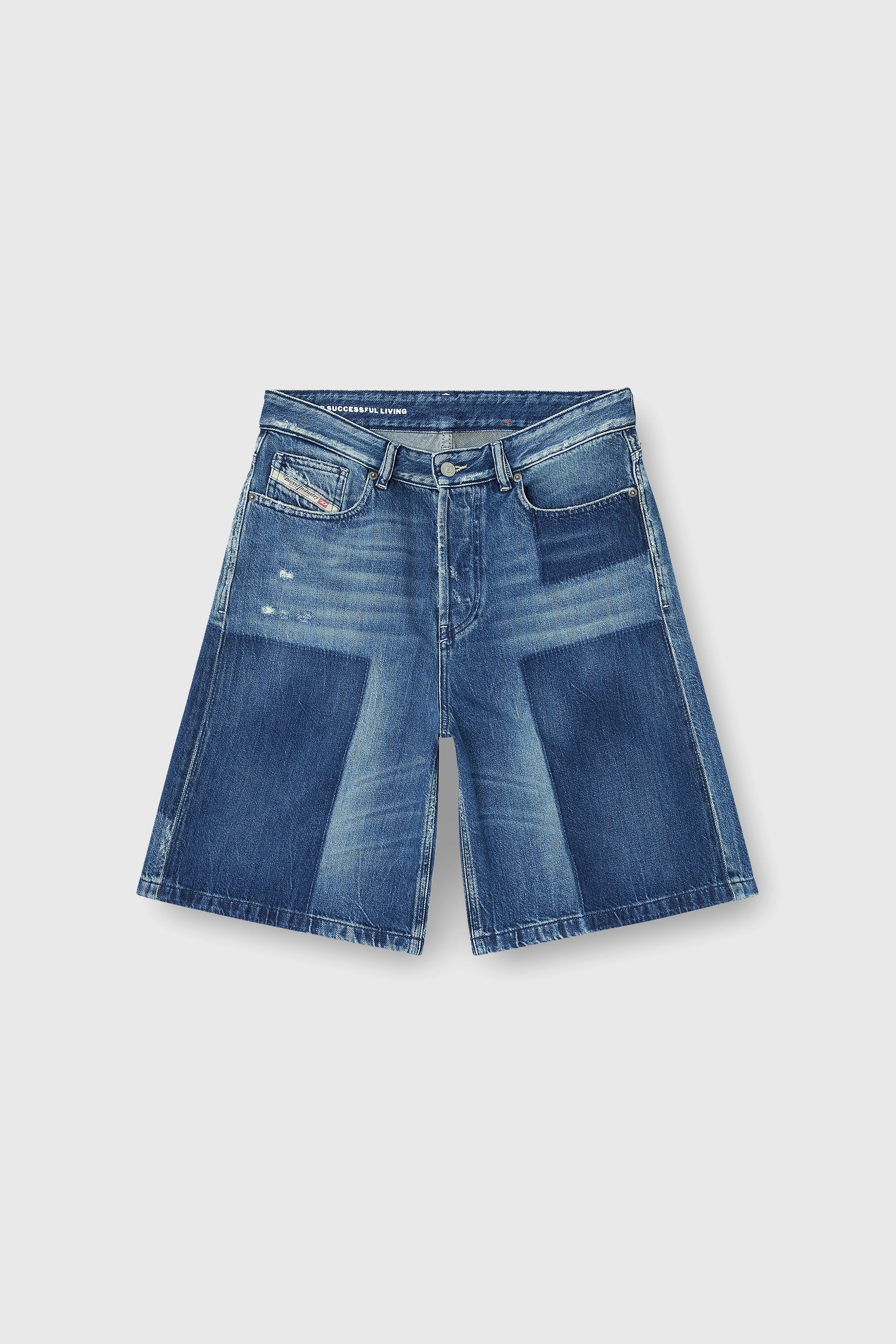 Diesel - DE-SIRE-SHORT, Female's Shorts in contrast-effect denim in ミディアムブルー - 2