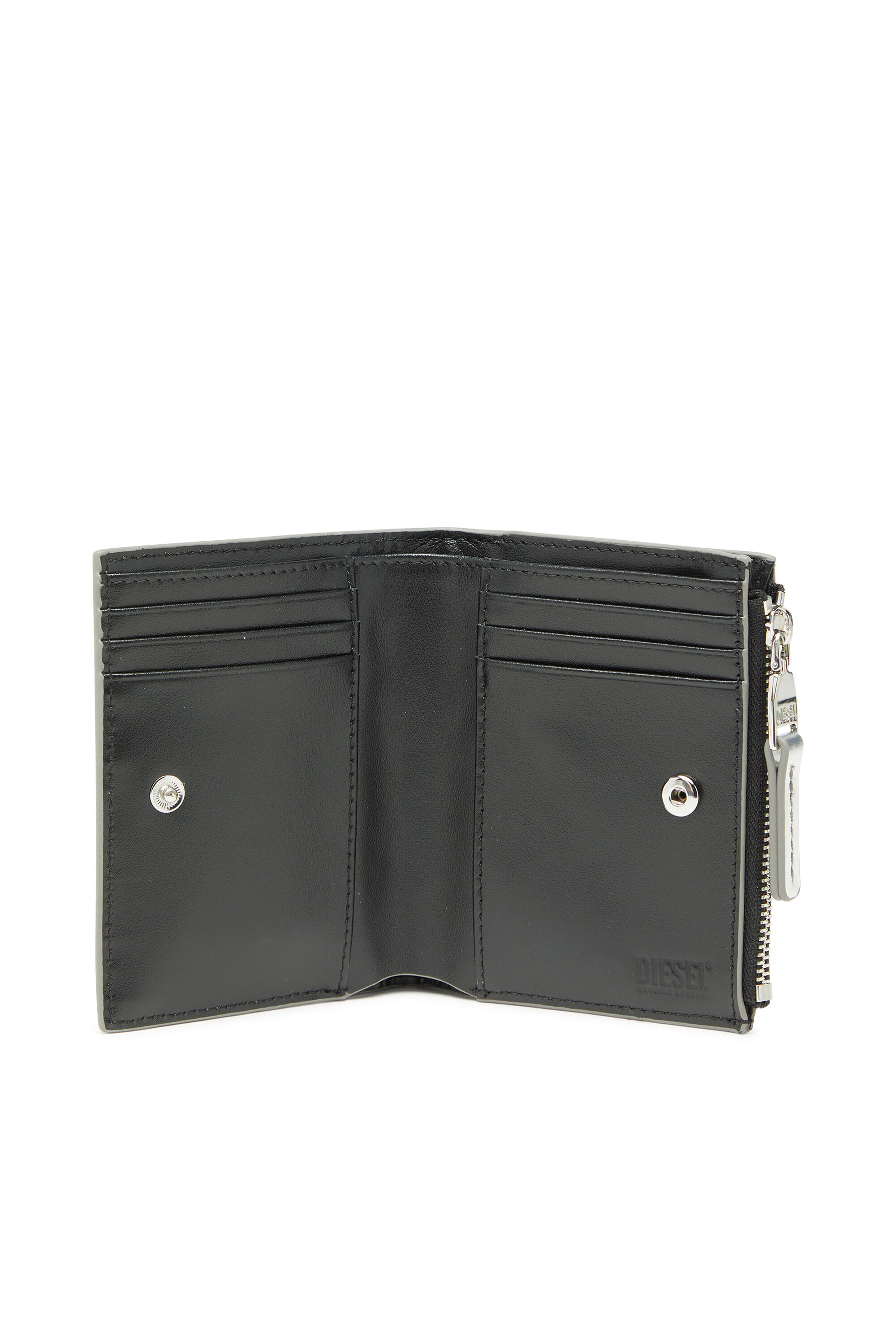 Diesel - 1DR BI FOLD ZIP II, Female's 二つ折りウォレット in シルバー - 3
