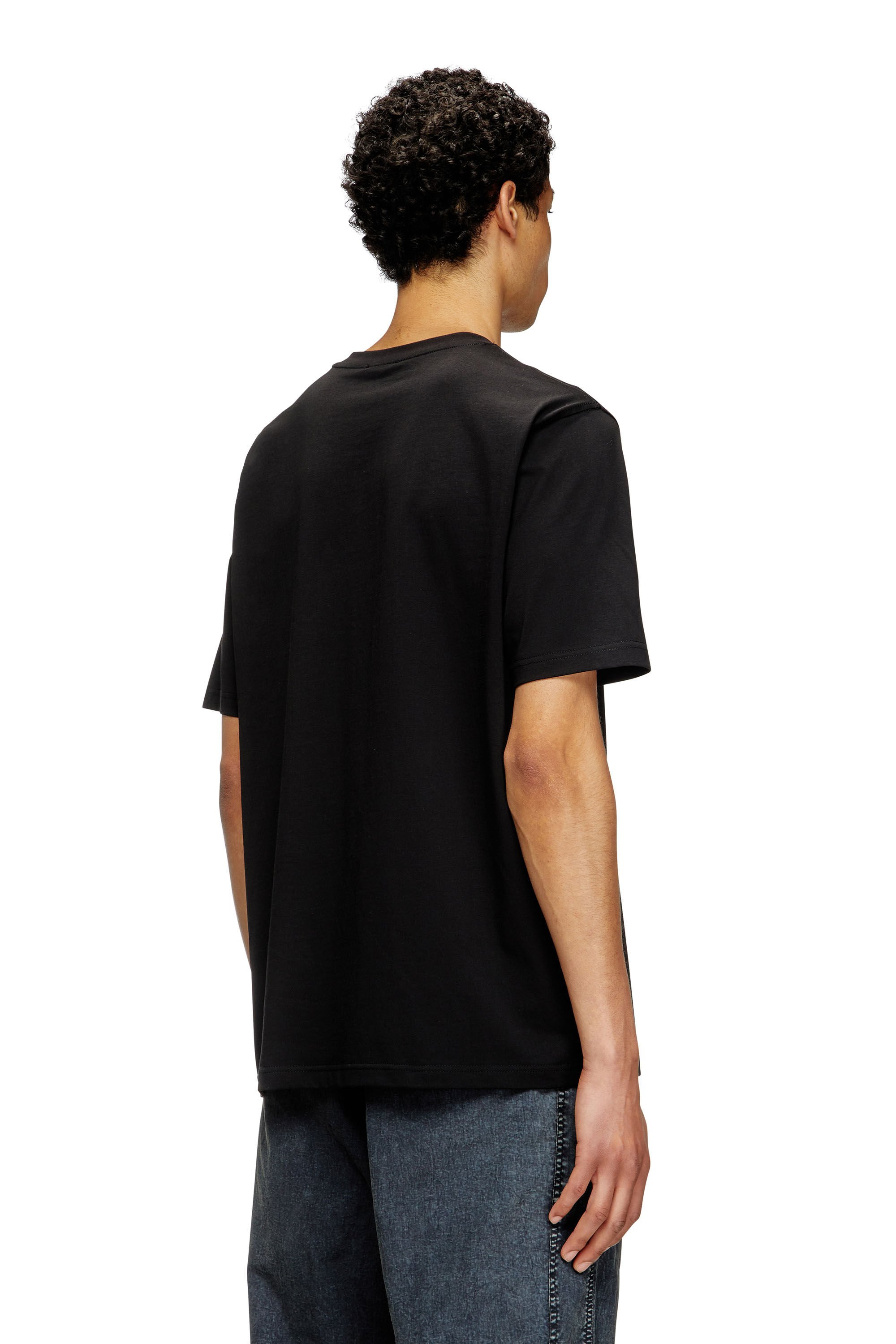 Diesel - T-ADJUST-MAREY, Male's T-shirt with cut-out Oval D in ブラック - 4