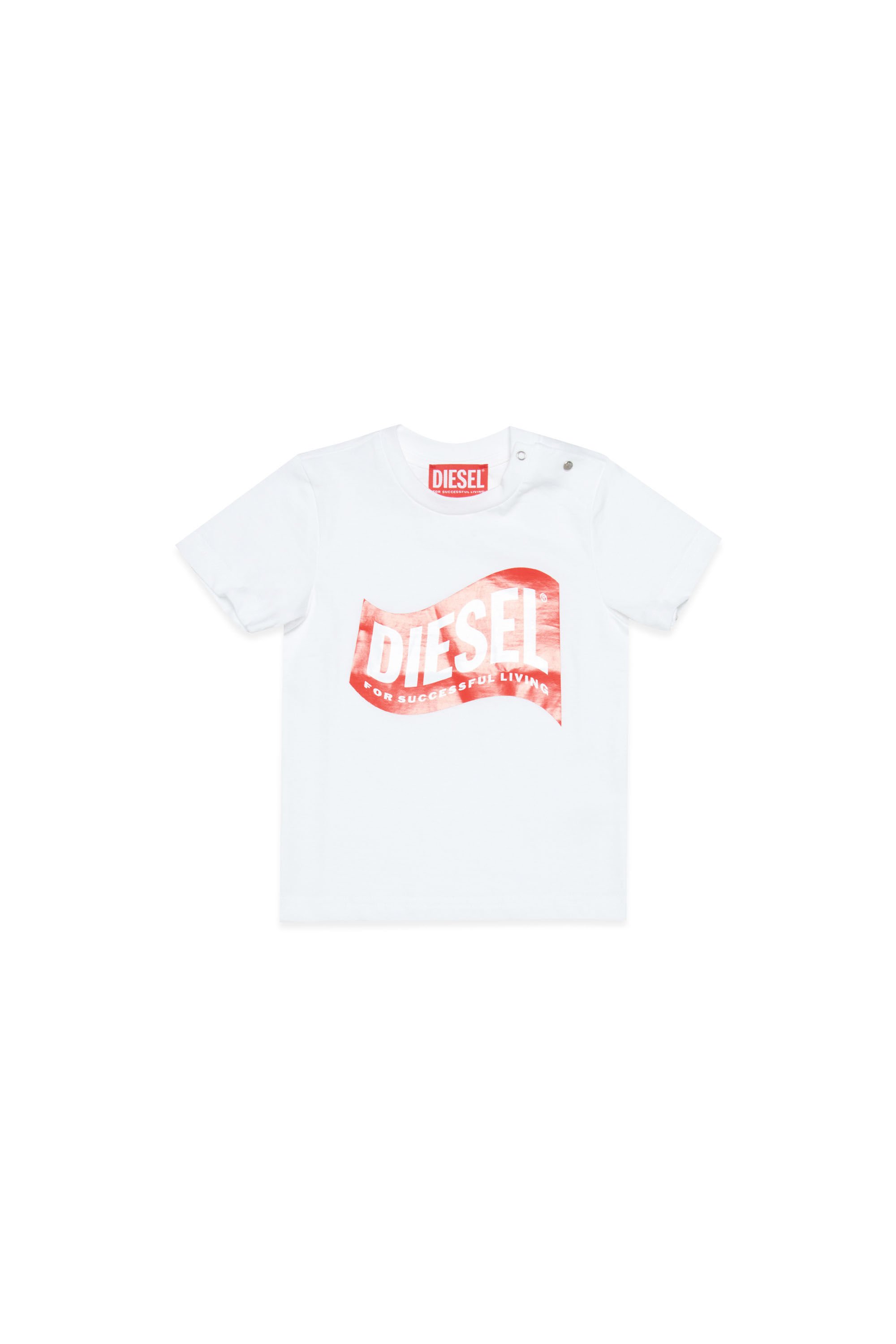 Diesel - TLINB, Unisex's ベビー 半そでTシャツ ロゴ in ホワイト - 1