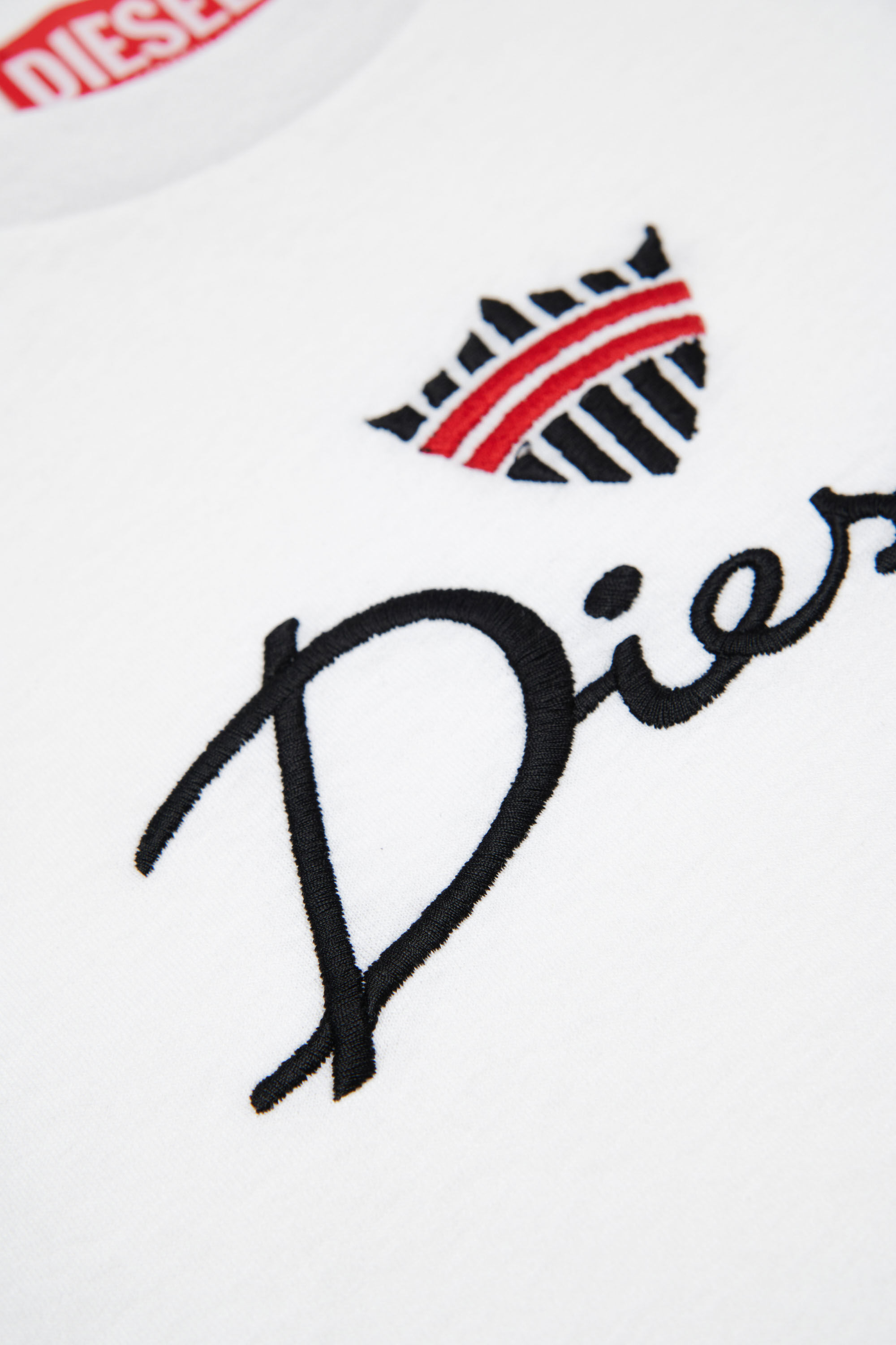 Diesel エンブロイダリーコットンTシャツ TWASHG6-OVER ｜ホワイト