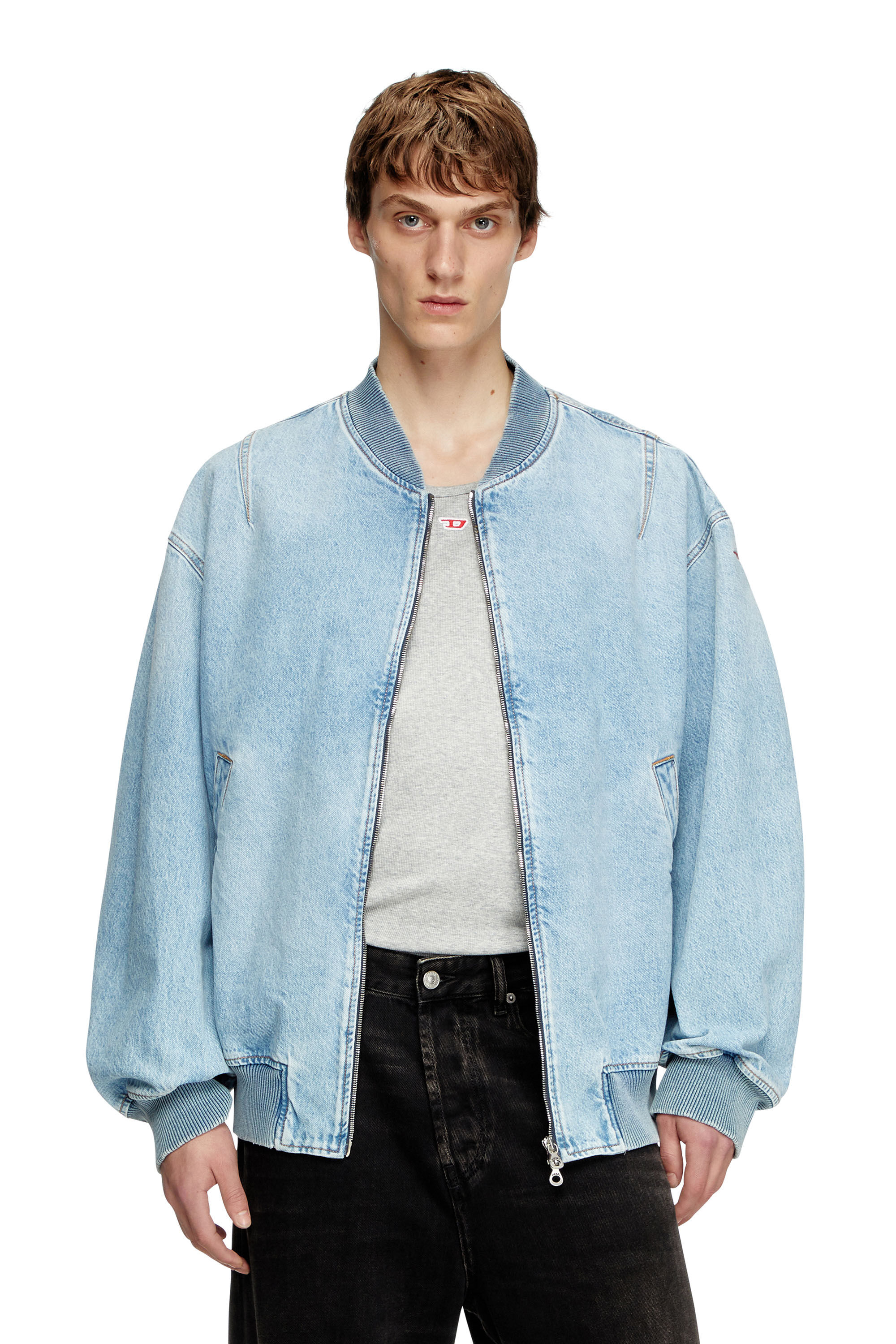 Diesel - D-VINZ, Male's Bomber jacket in denim in ライトブルー - 3